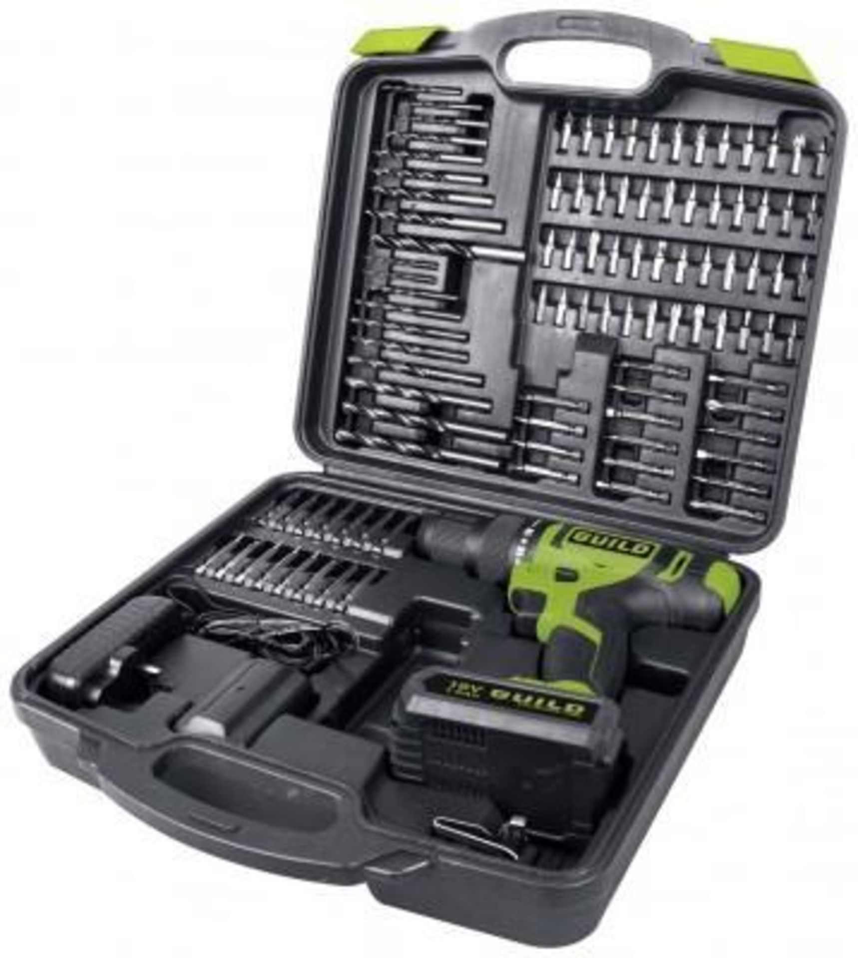 Guild 1.5Ah Cordless Combi Drill with 100 Accessories - 18V, £50.00 RRP