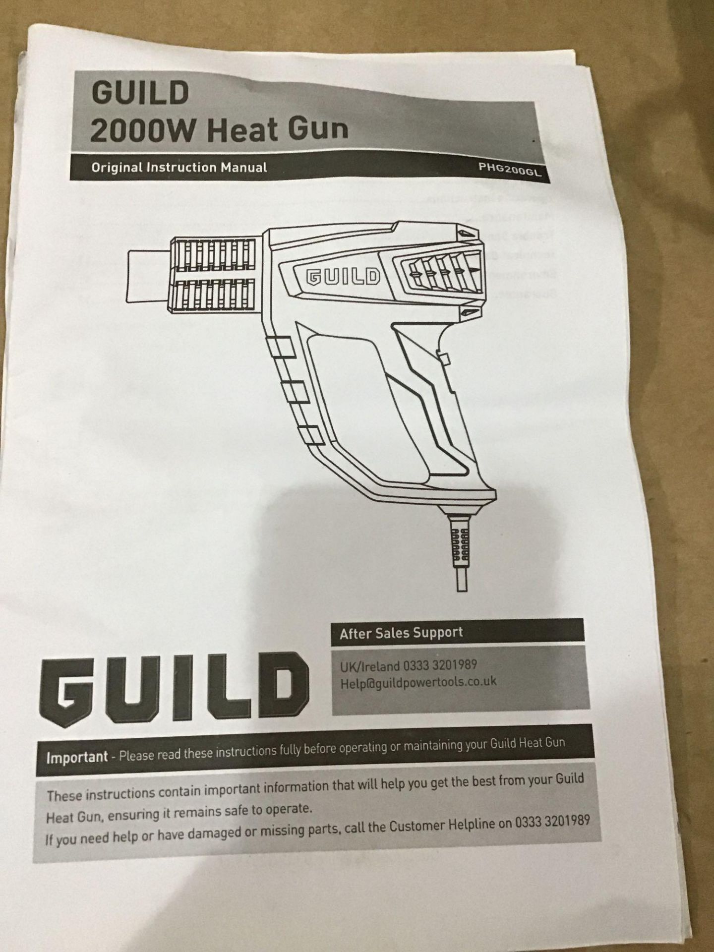 Guild Heat Gun - 2000W PHG200GL £20.00 RRP - Image 5 of 6