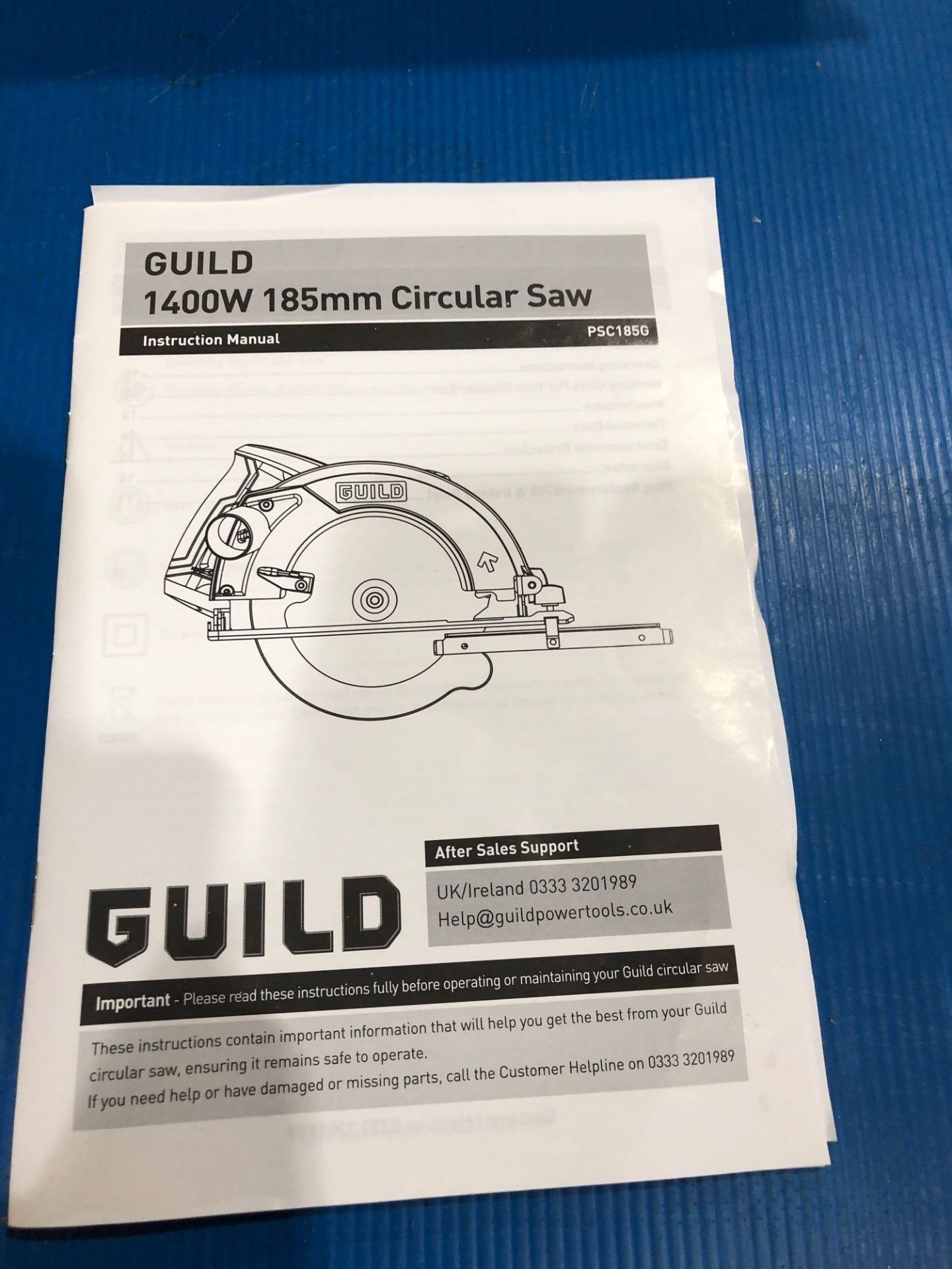 Guild 185mm Circular Saw - 1400W PSC185G 482/1041 £50.00 RRP - Image 4 of 7