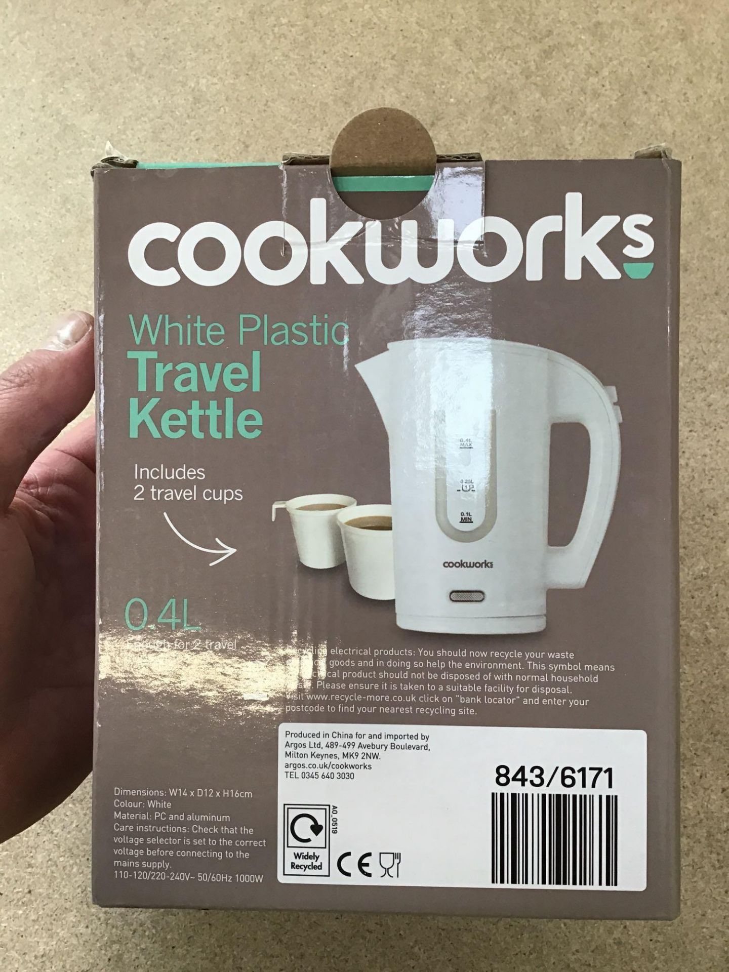 Cookworks Travel Kettle - White, £11.99 RRP - Image 2 of 5