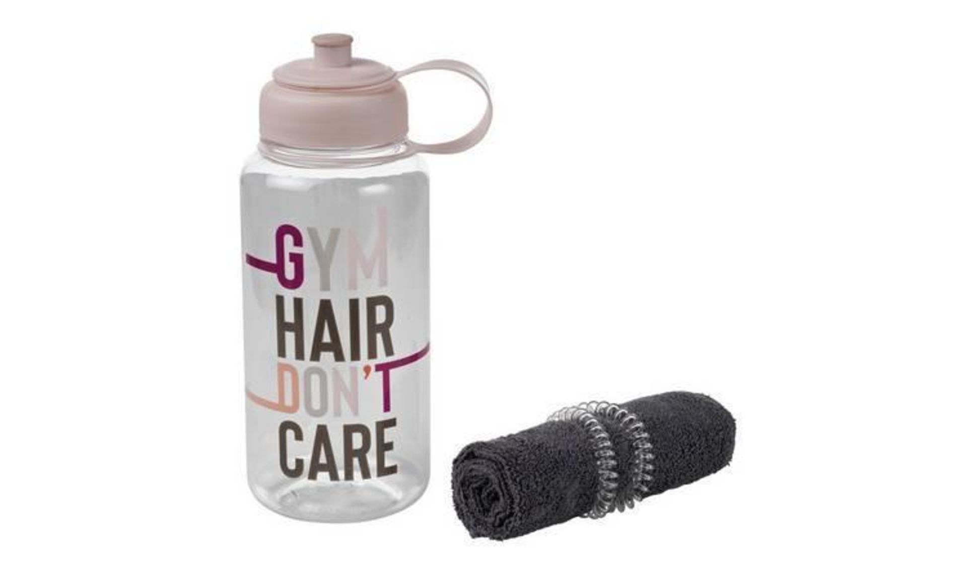 Active Life Happy Life Gym Hair Drinks Bottle, Towel & Ties (917/0364) - £8.00 RRP