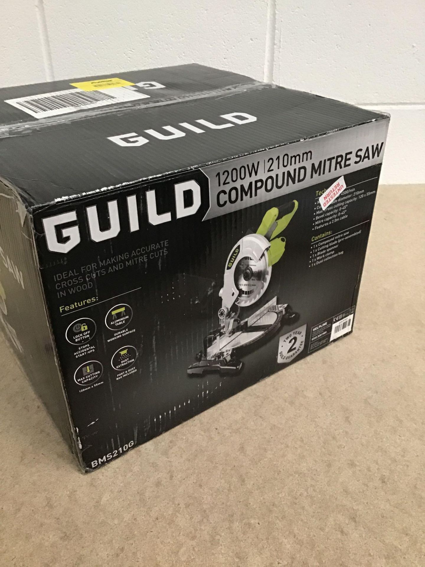 Guild 210mm Compound Mitre Saw - 1200W 459/8707 £70.00 RRP - Image 3 of 5