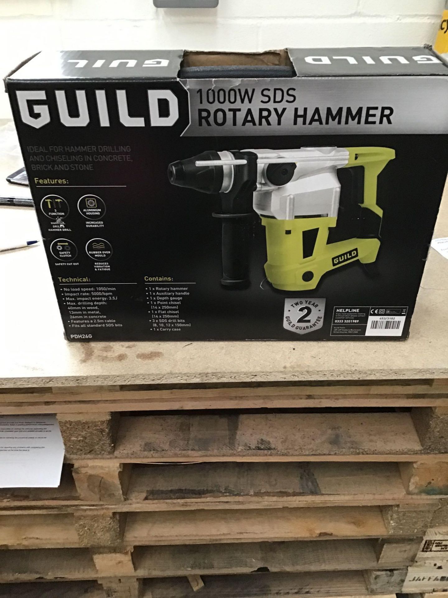 Guild Corded SDS Rotary Hammer Drill - 1000W 453/3102 £50.00 RRP - Image 2 of 5