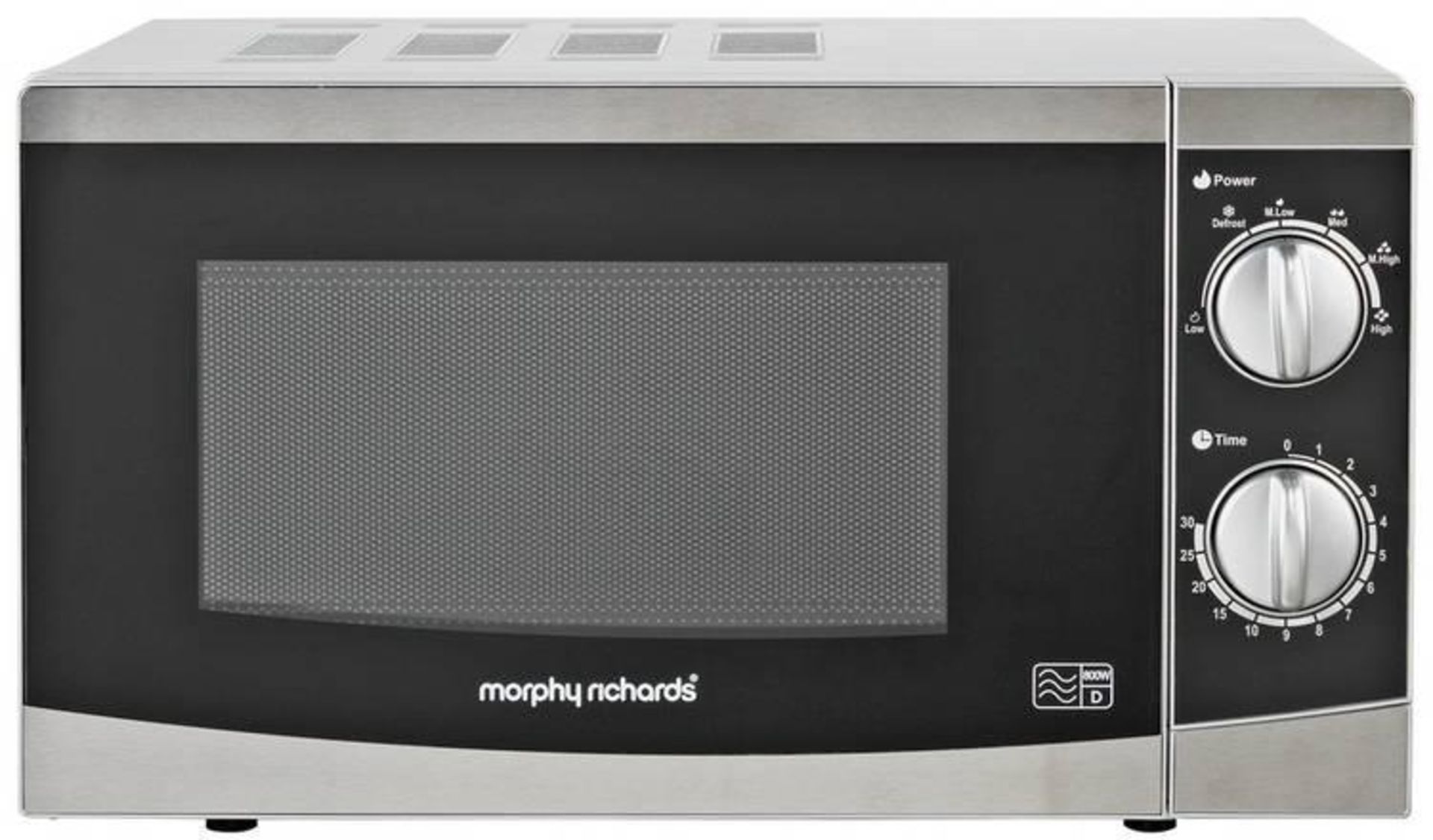 Morphy Richards 800W Standard Microwave MM82 - Silver - £64.99 RRP