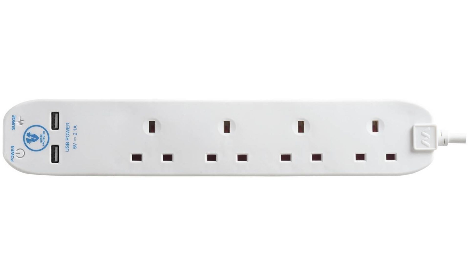 Masterplug 4 Socket 2 USB Outlet 2 Metre Surge Lead, £14.99 RRP