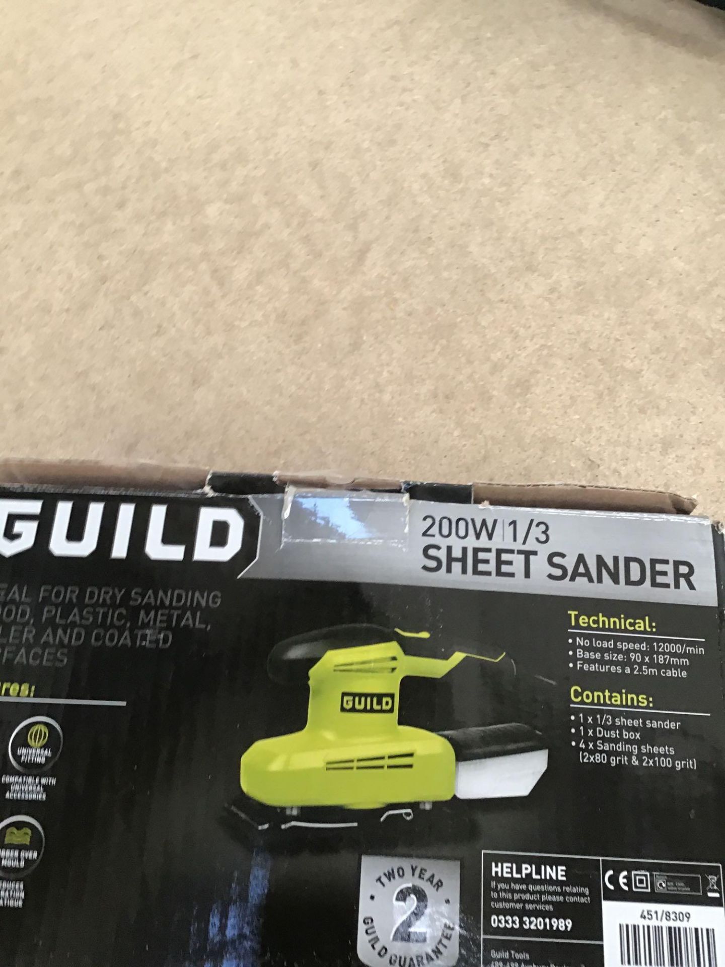 Guild 1/3 Sheet Sander - 200W, £25.00 RRP - Image 2 of 5