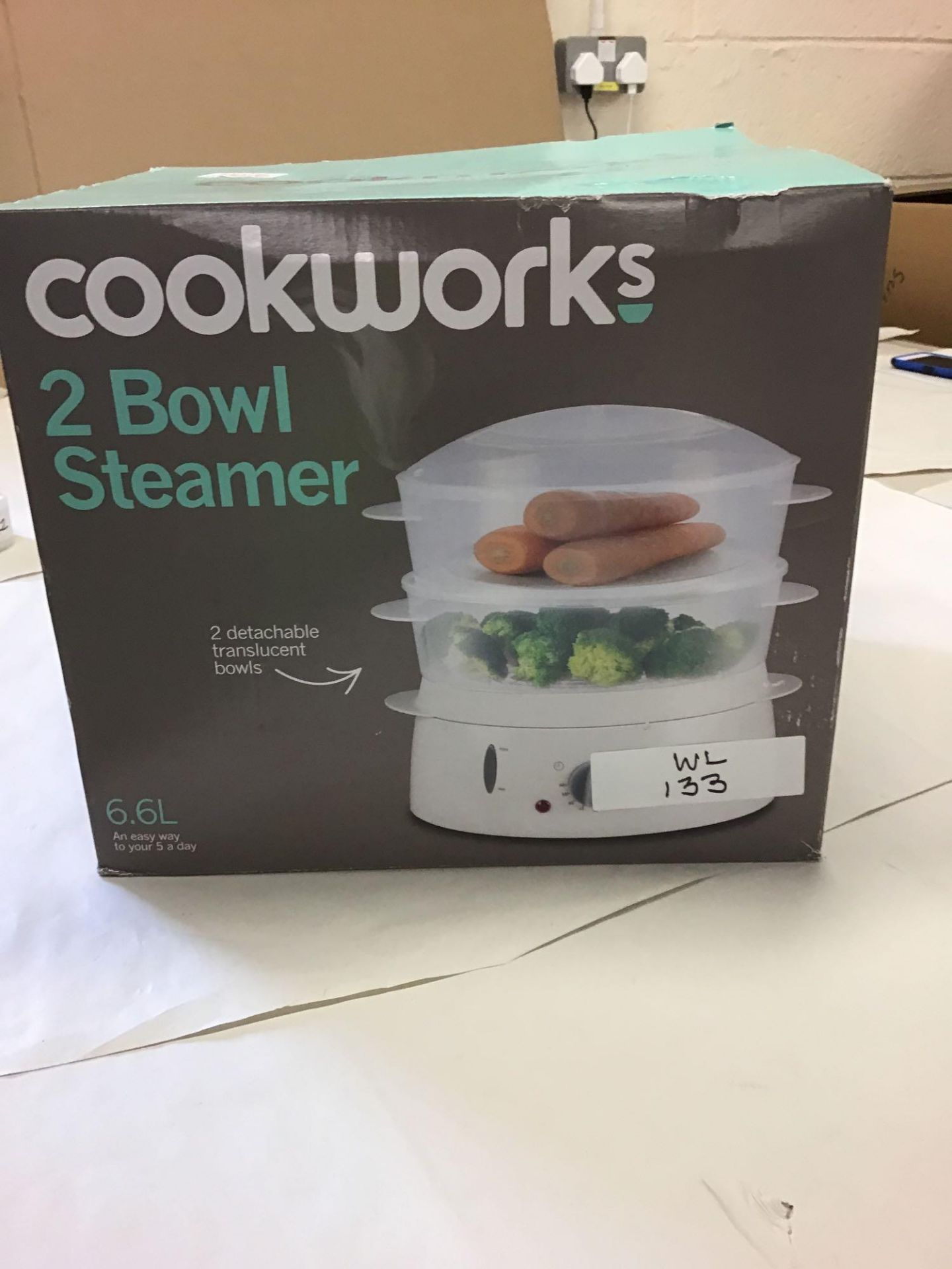 Cookworks 2 Bowl Steamer - White (847/5060) - £17.99 RRP - Image 2 of 4