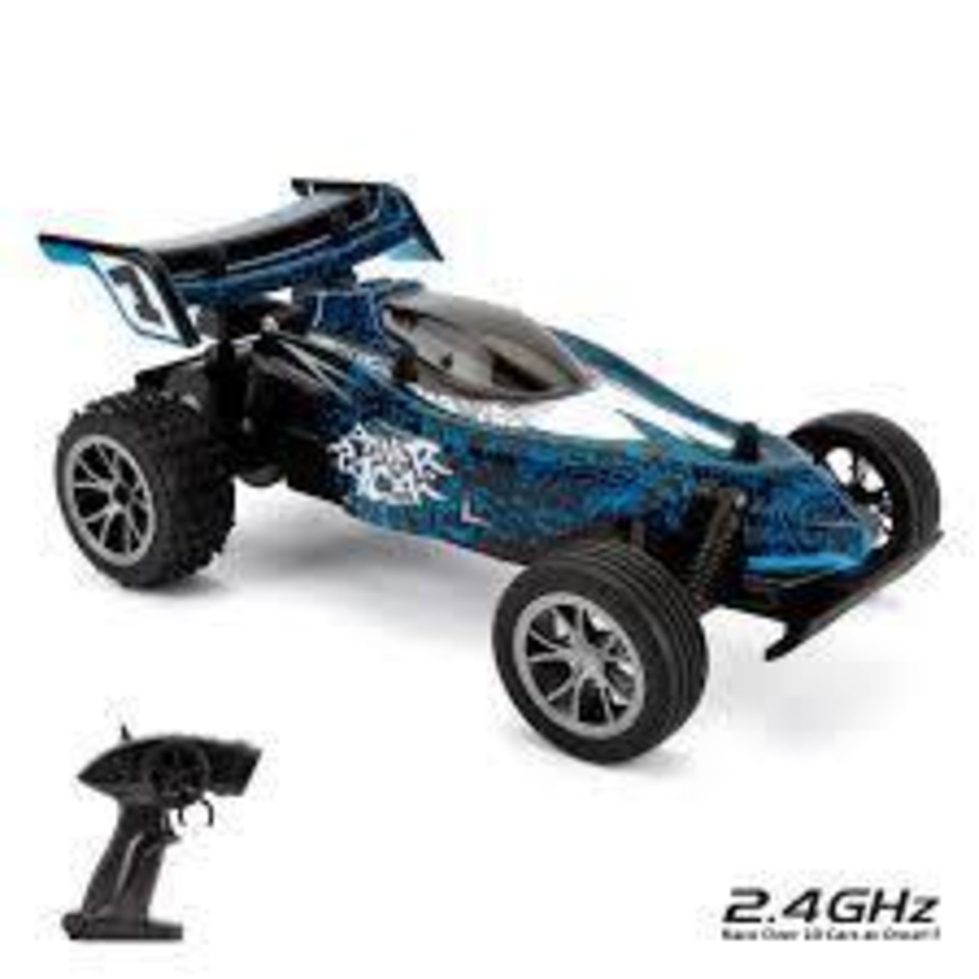 CMJ Radio Remote Control 1:16 Scale 2.4Ghz Blue Zoom Buggy Toy Racing RC Car - £22.99 RRP