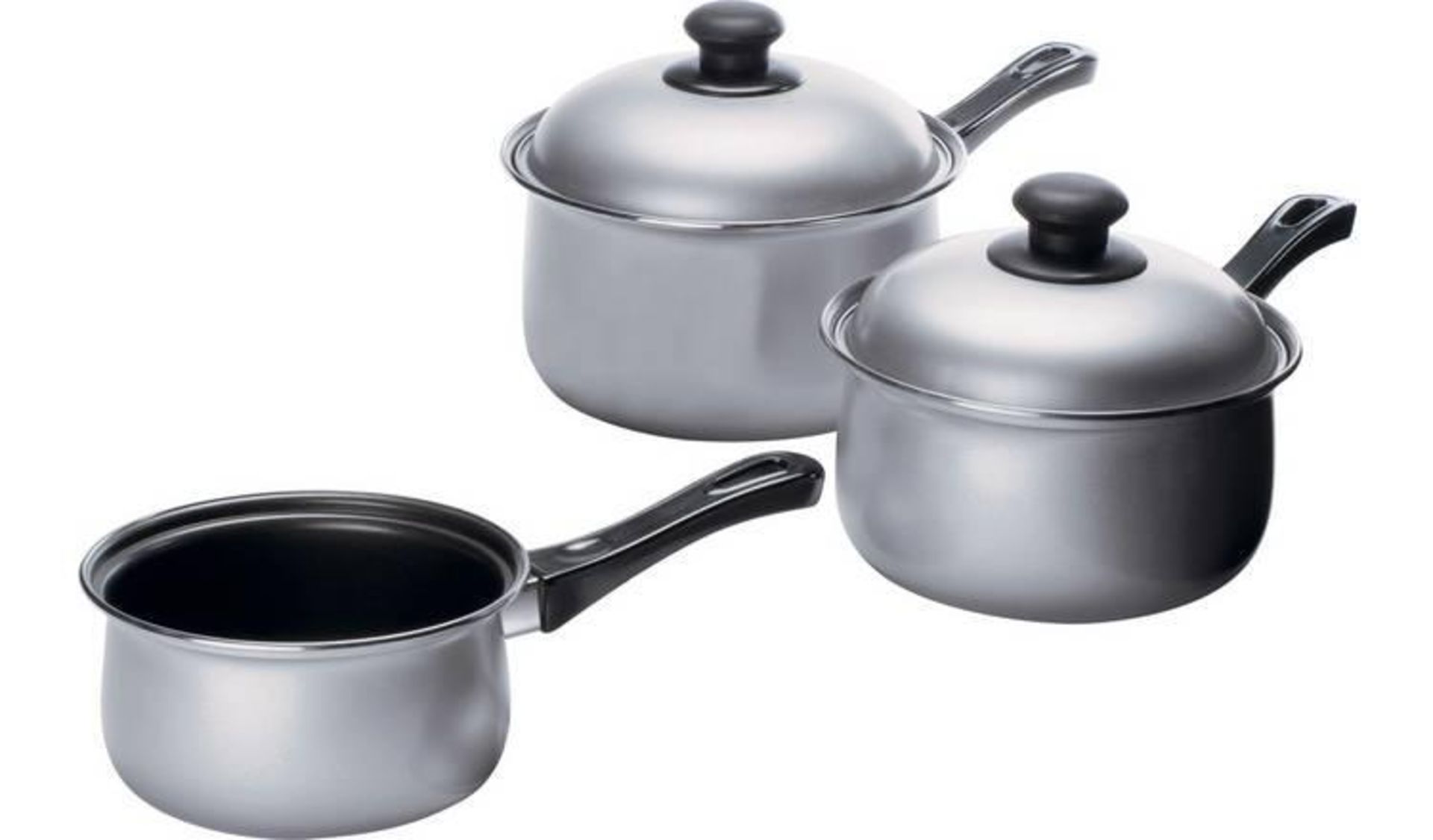 Argos Home 3 Piece Non-Stick Carbon Steel Pan Set 861/3286 | Home 3.3 Litre Cast Iron Casserole Dish