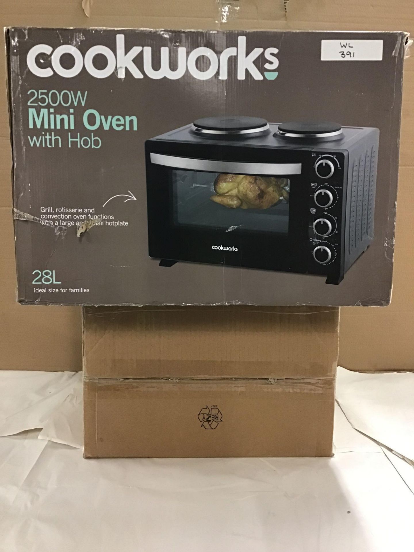 Cookworks 28L Mini Oven with Hob 893/5665 £99.99 RRP - Image 2 of 5