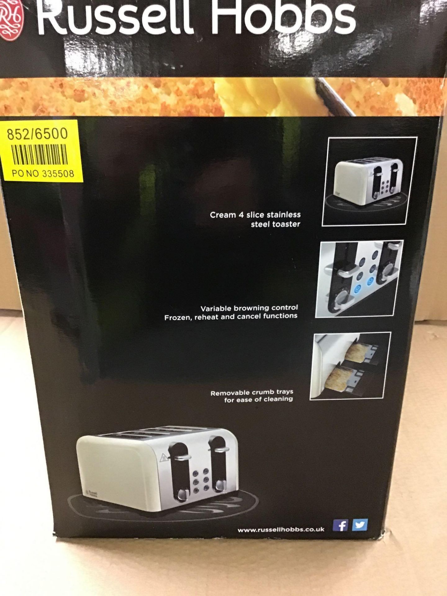 Russell Hobbs 22408 Worcester 4 Slice Toaster - Cream 852/6500 £29.99 RRP - Image 5 of 6