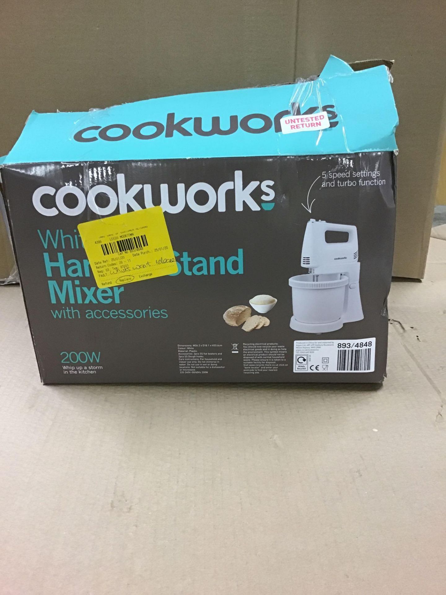 Cookworks Hand and Stand Mixer - White 893/4848 £24.99 RRP - Image 4 of 6