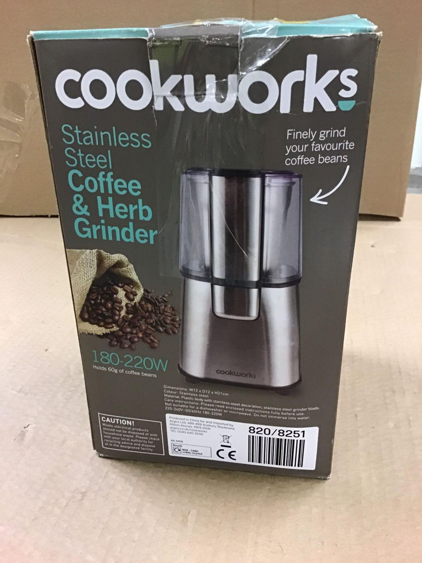 Cookworks Coffee and Herb Grinder - Stainless Steel 820/8251 £19.99 RRP - Image 2 of 5