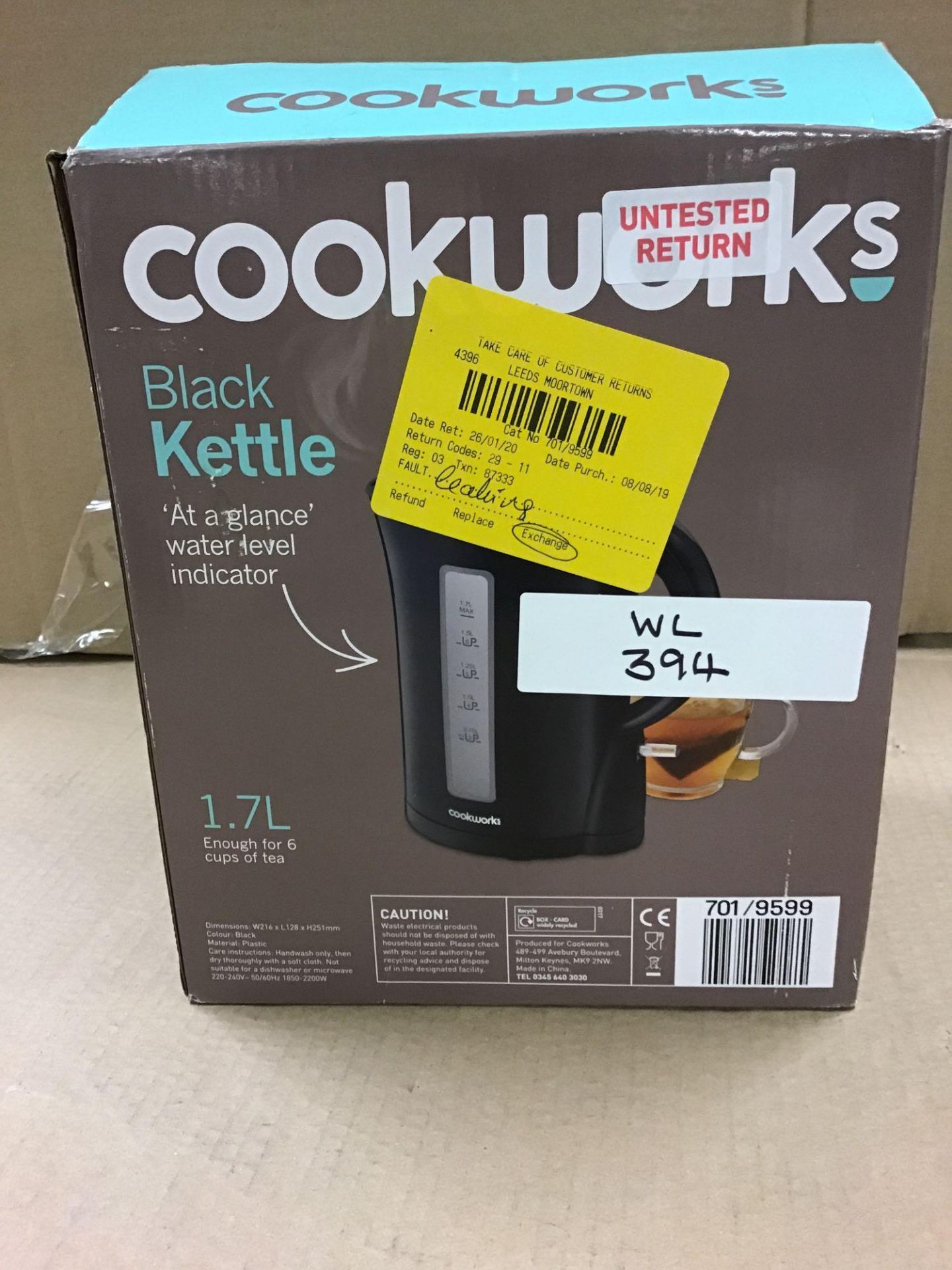 Cookworks Kettle - Black 701/9599 £9.99 RRP - Image 4 of 5