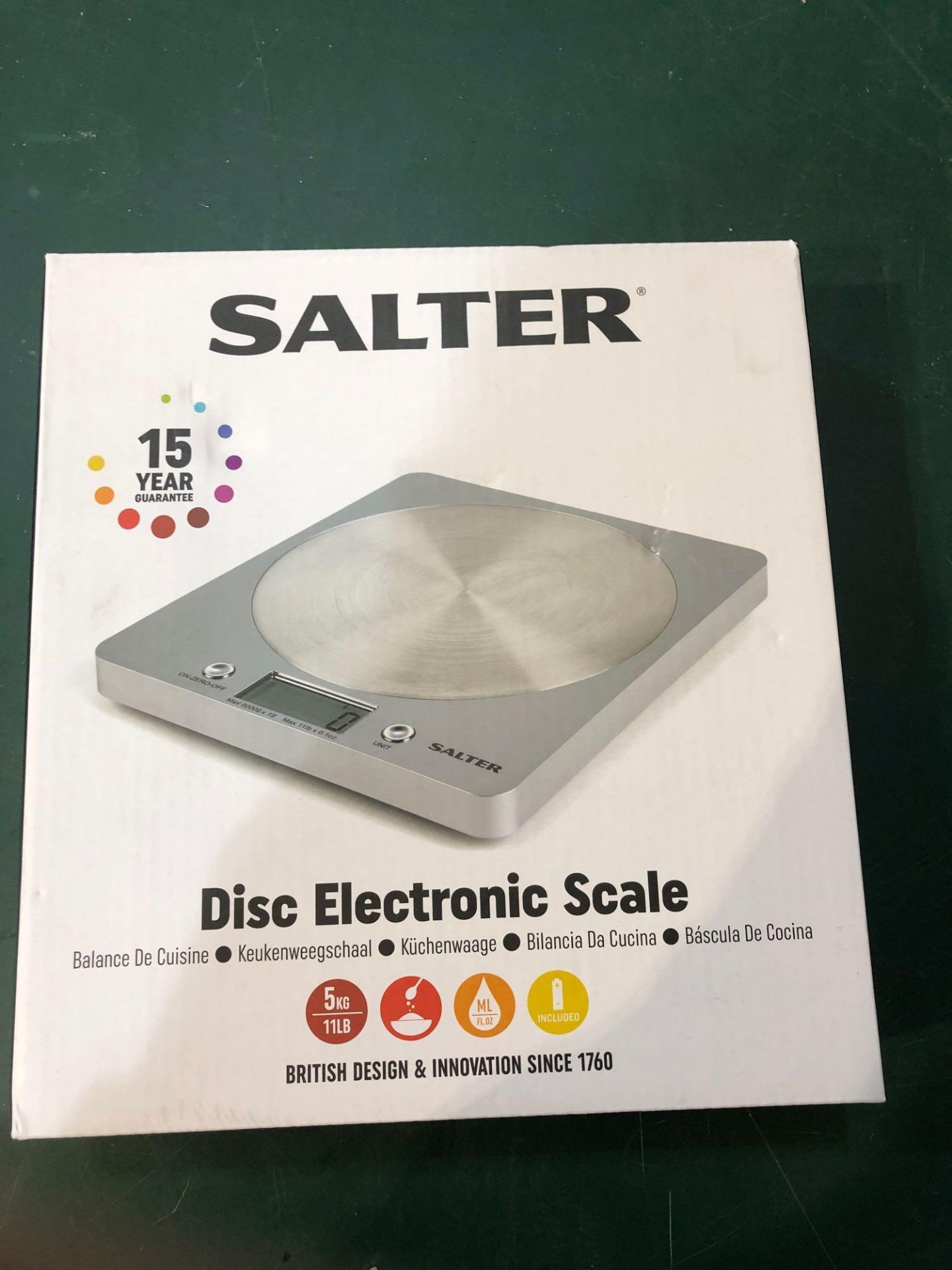 Salter Disc Electronic Digital Kitchen Scales - Silver - £19.99 RRP - Image 2 of 2