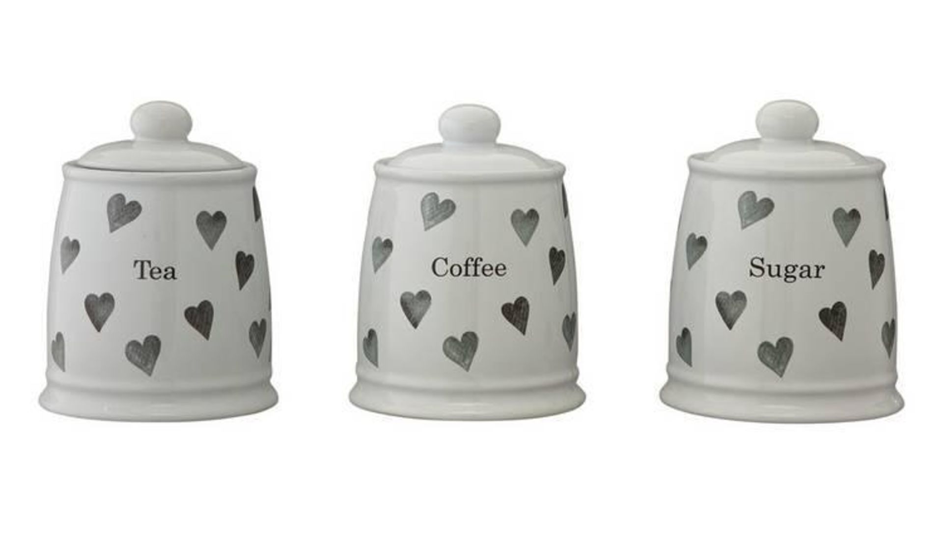 Argos Home Set of 3 Hearts Storage Jars 881/9932 £20.00 RRP