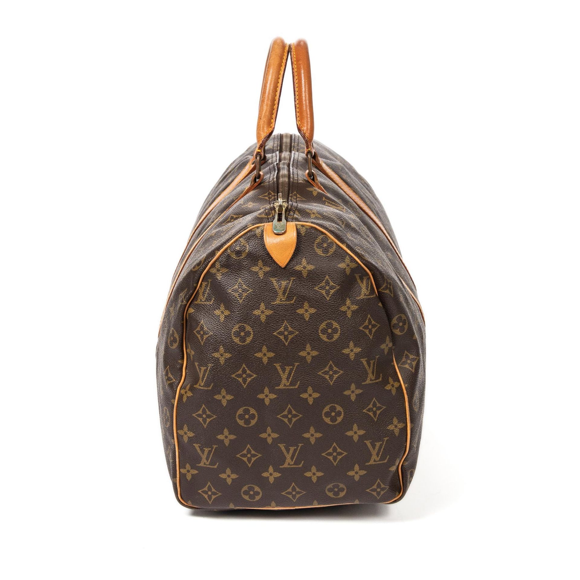 Louis Vuitton Brown Keepall Shoulder Bag - Image 9 of 10