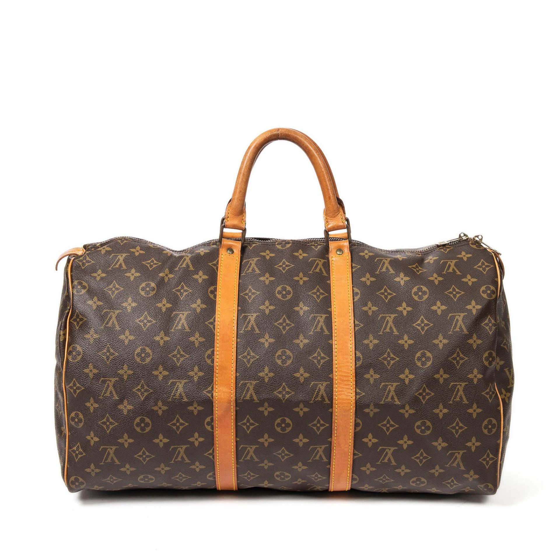 Louis Vuitton Brown Keepall Shoulder Bag - Image 4 of 10