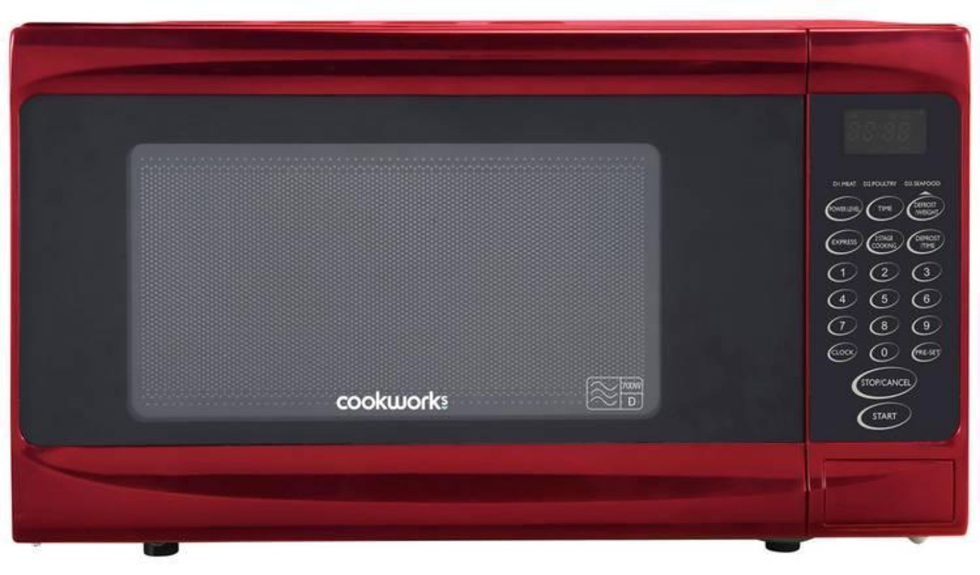 Cookworks 700W Standard Microwave P70B - Red - £54.99 RRP
