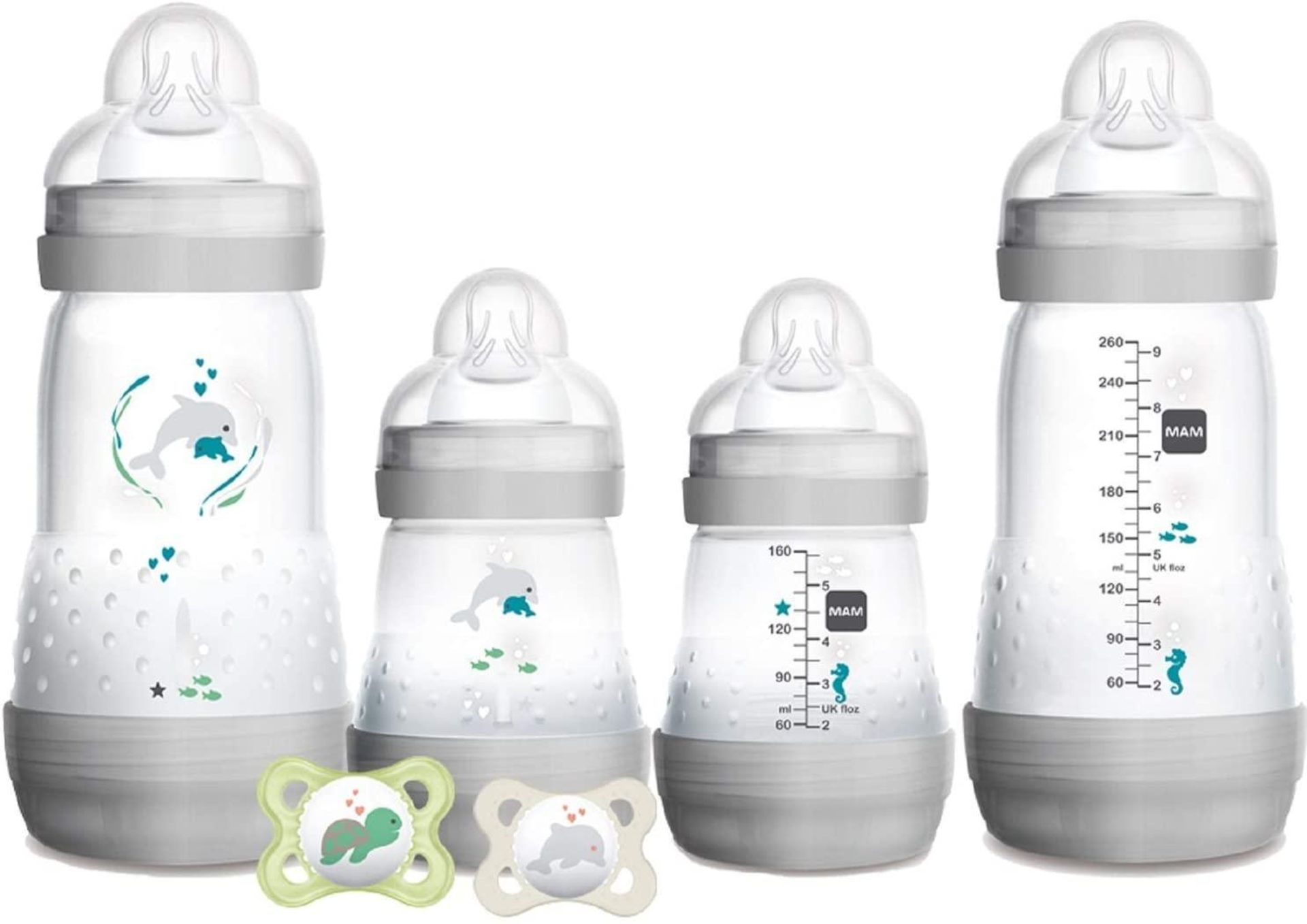 Mam Feed and Soothe Set, Anti-Colic Newborn Bottle Set Complete with Baby Soothers £26.58 RRP