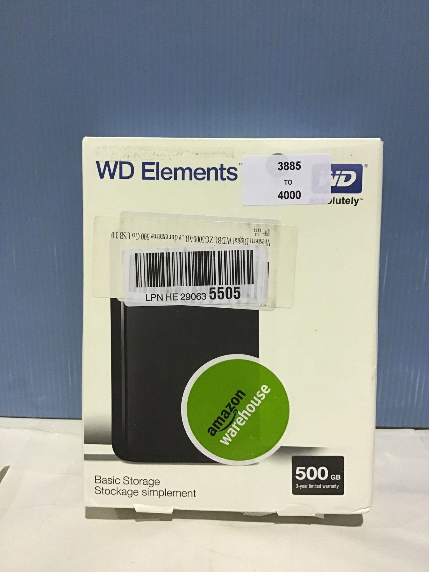 WD 500GB Elements Portable External Hard Drive - USB 3.0, for PC, Xbox One - Black £49.99 RRP - Image 2 of 5