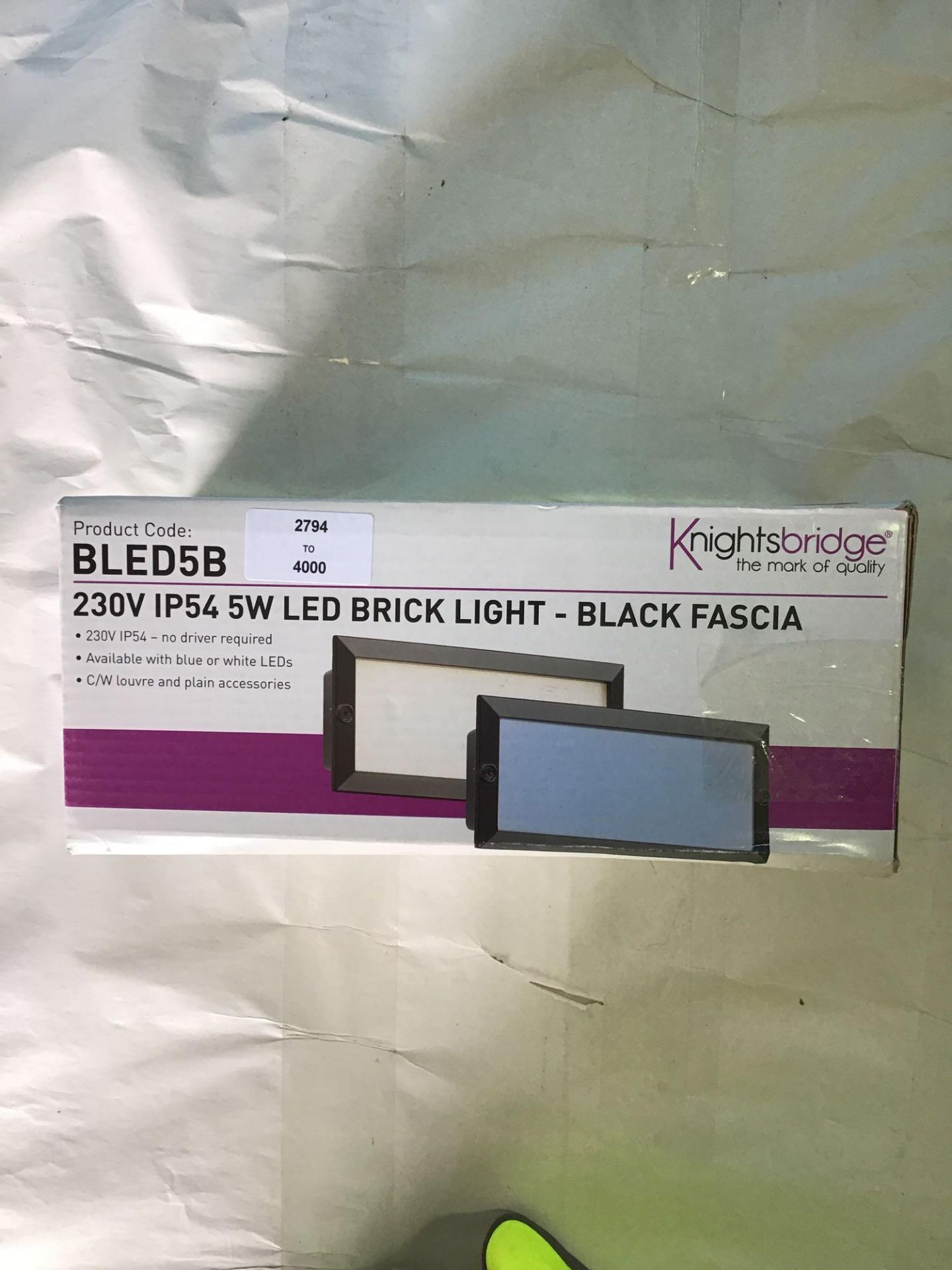 Knightsbridge 230V IP54 5W White LED Recessed Brick Light - Black Fascia £16.18 RRP - Image 2 of 5