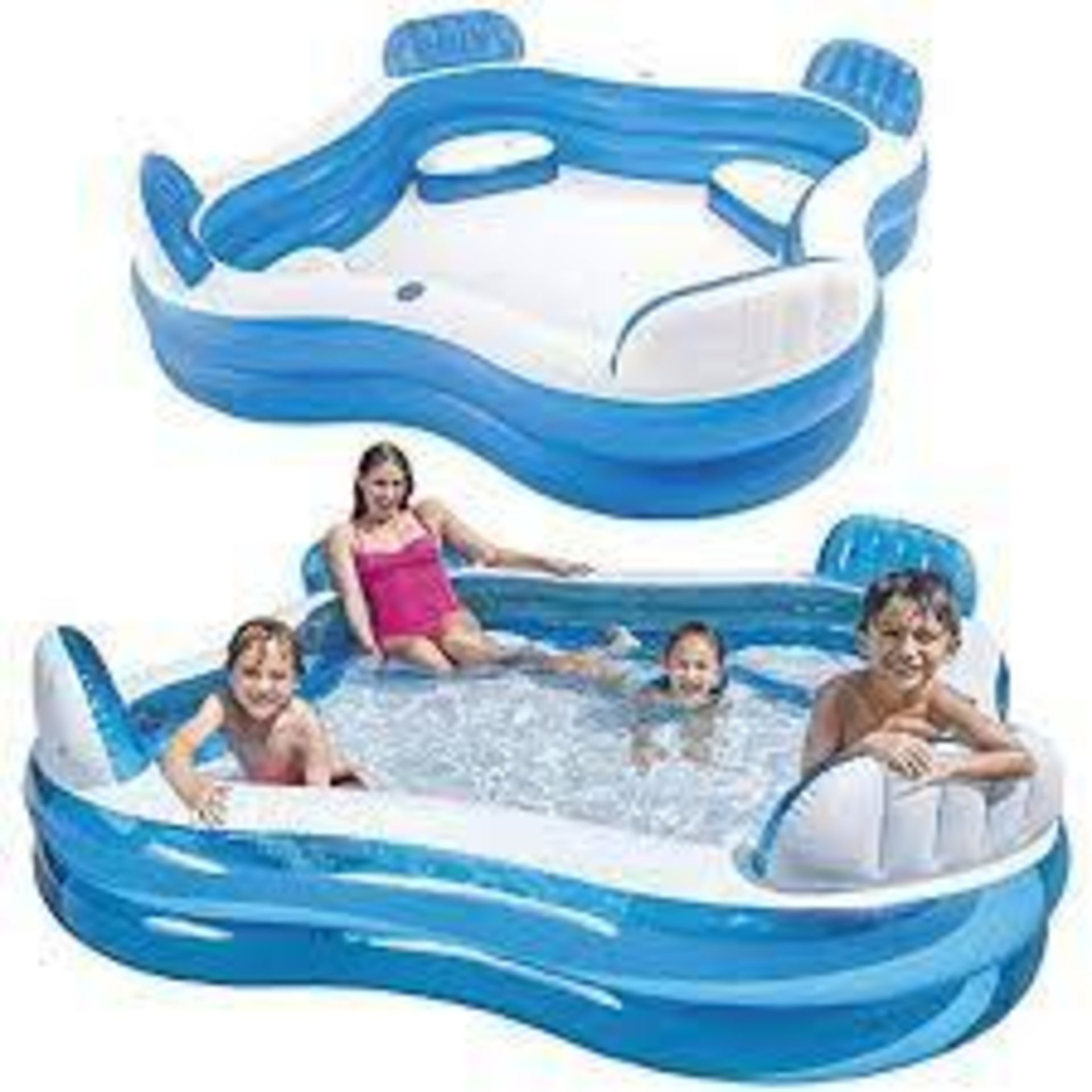 Intex Swim Center Family Lounge Inflatable Pool, 90" X 90" X 26"