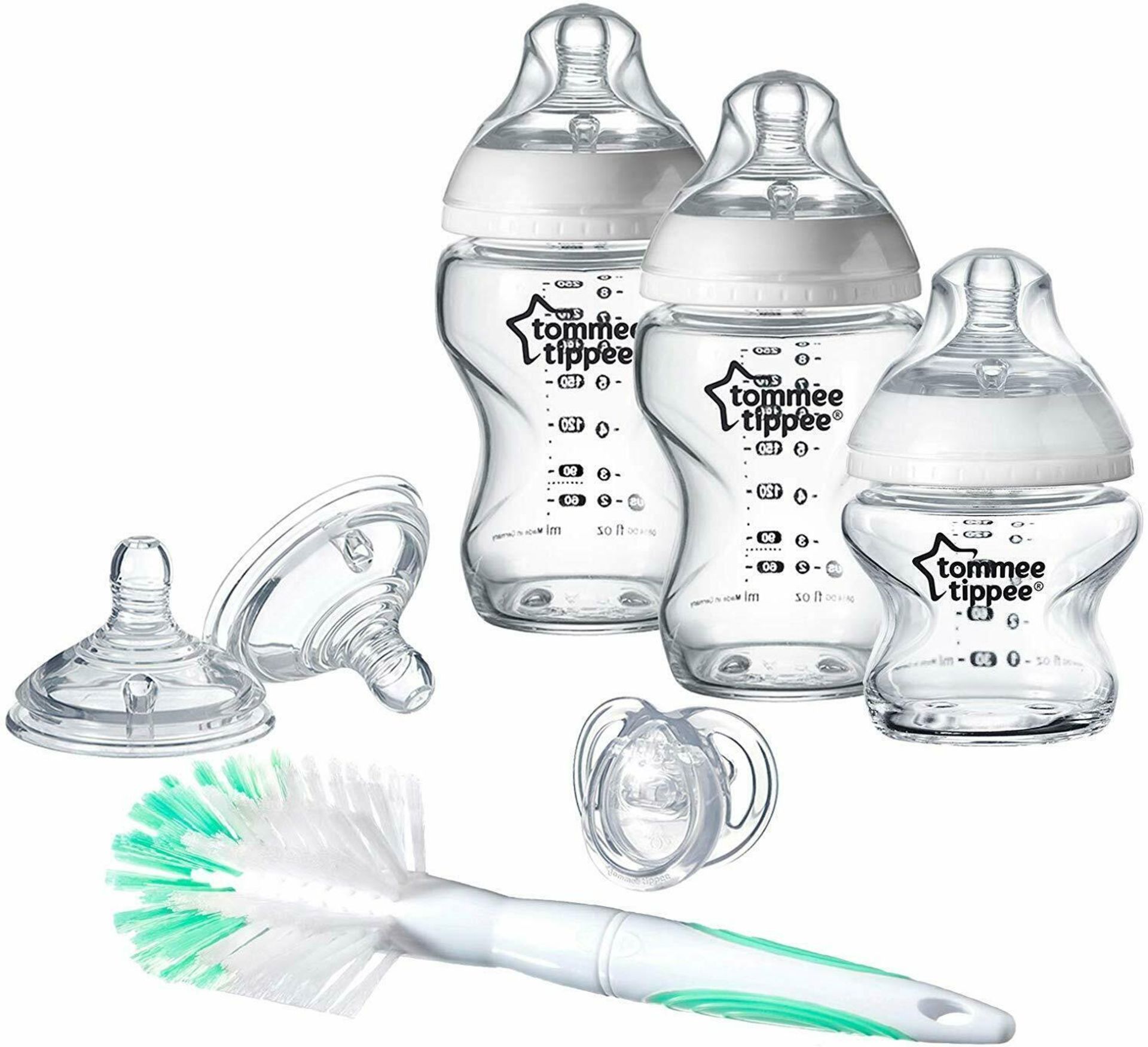 Tommee Tippee Glass Baby Bottle Starter Kit Breast-Like Anti Colic BPA Free