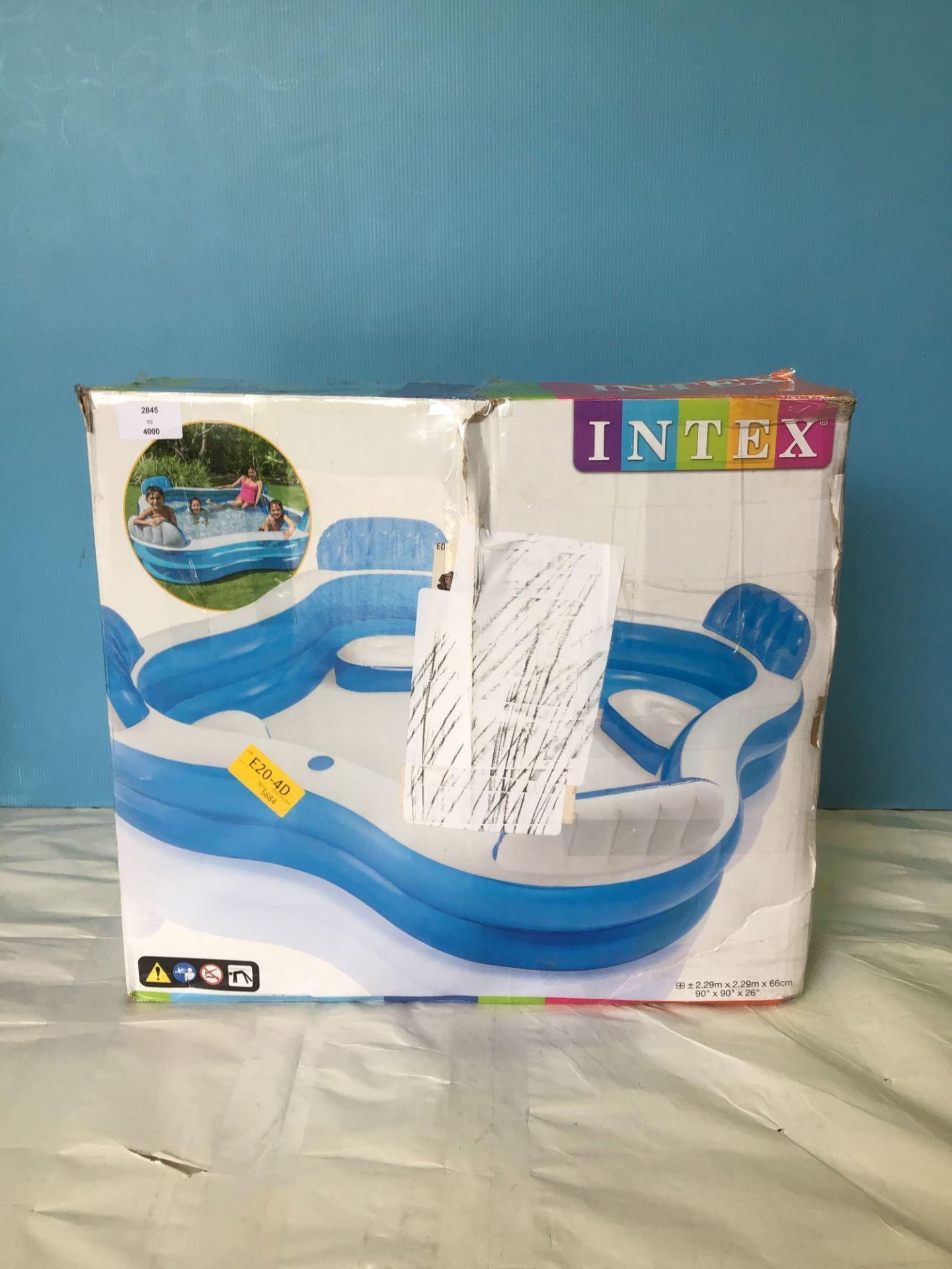 Intex Swim Center Family Lounge Inflatable Pool, 90" X 90" X 26" - Image 2 of 5