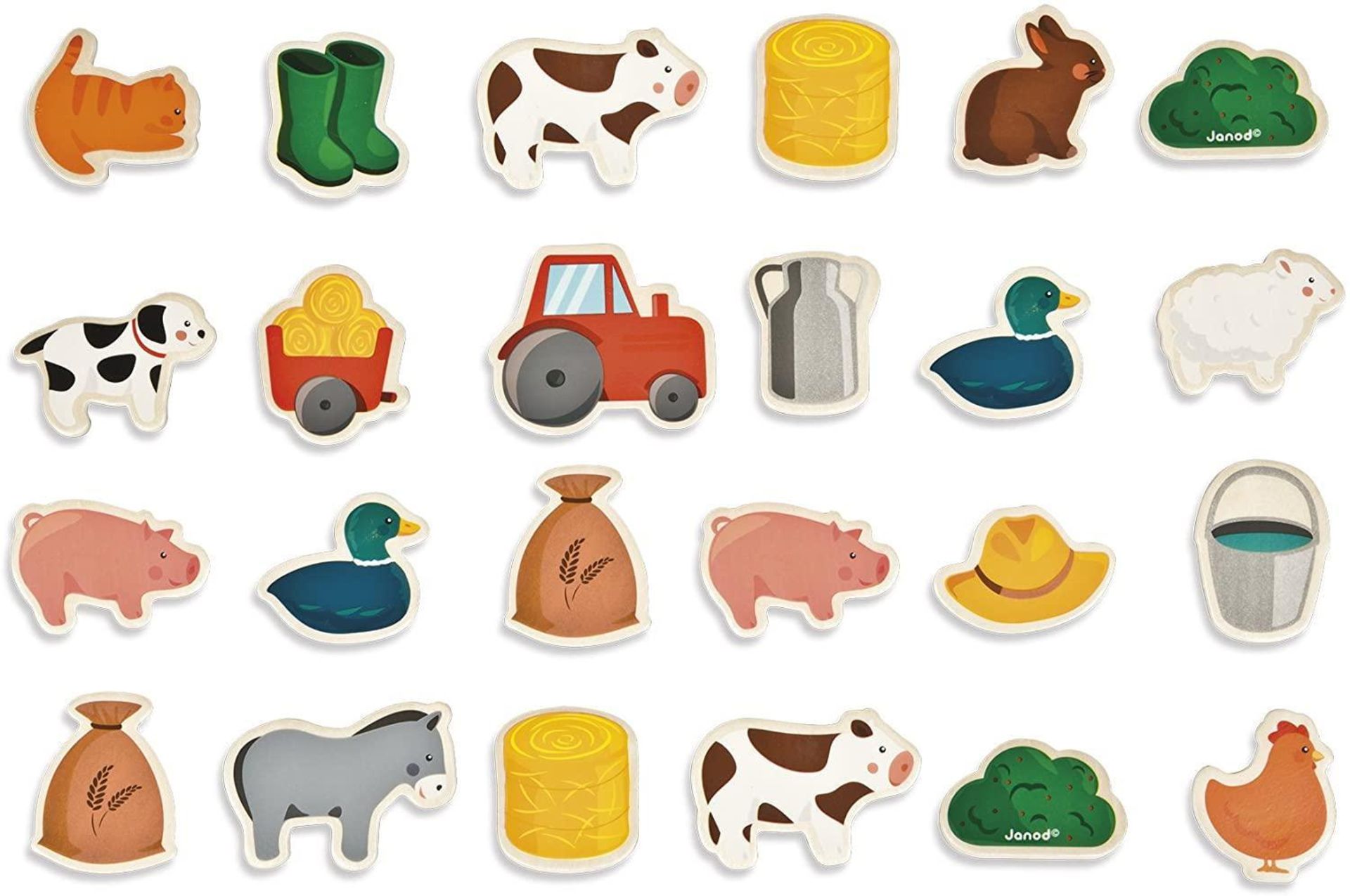 Janod J08157 Wooden Magnets 24 pieces, Farm £10.54 RRP - Image 2 of 6