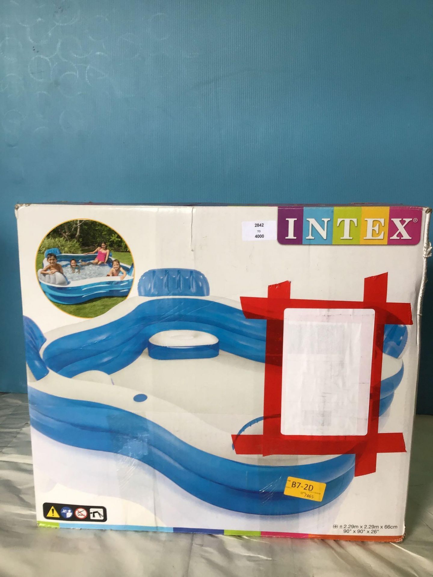Intex Swim Center Family Lounge Inflatable Pool, 90" X 90" X 26" - Image 2 of 5