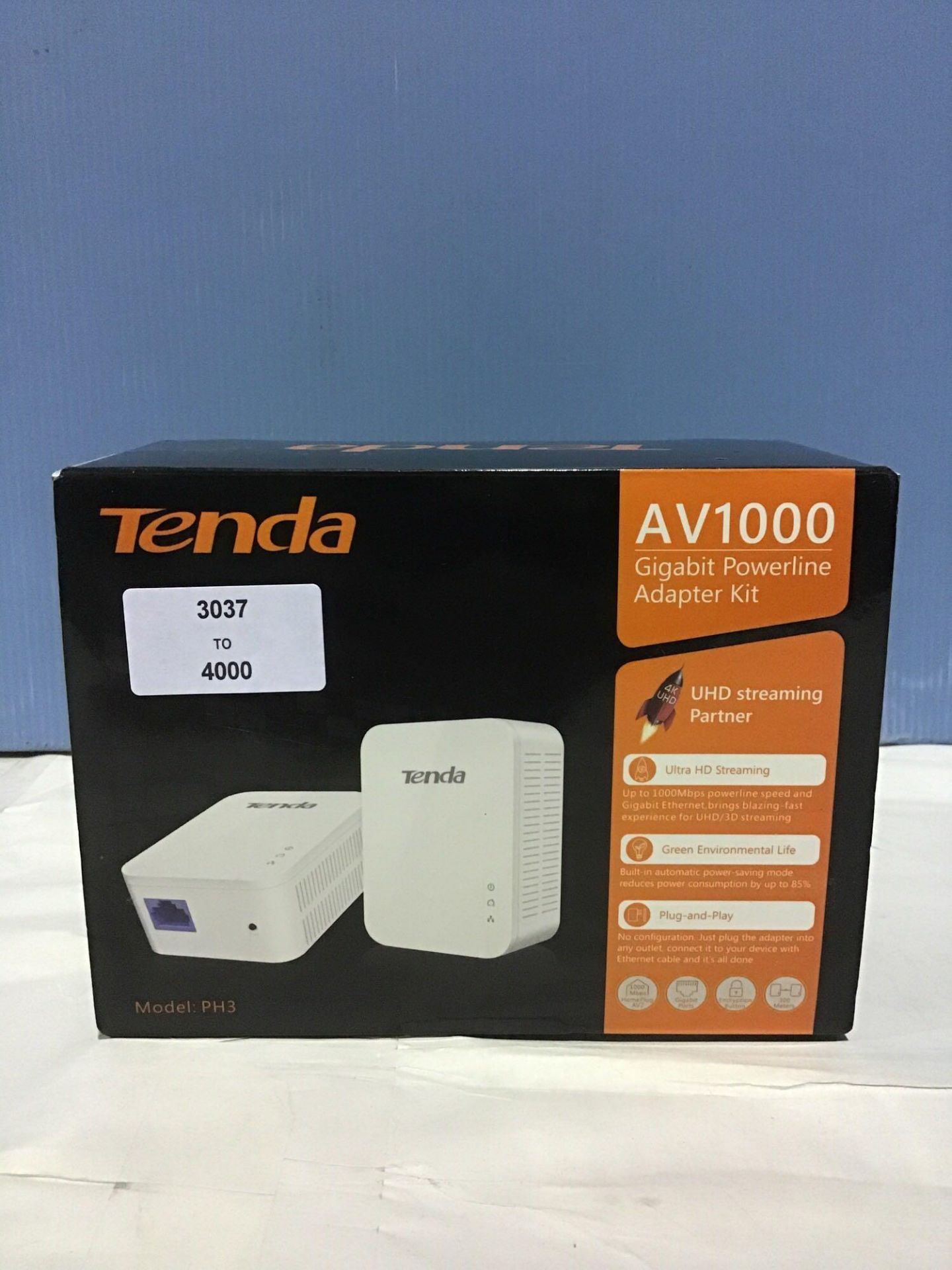 Tenda AV1000 1-Port Gigabit Powerline Adapter, Up to 1000Mbps (PH3),White - Image 3 of 5