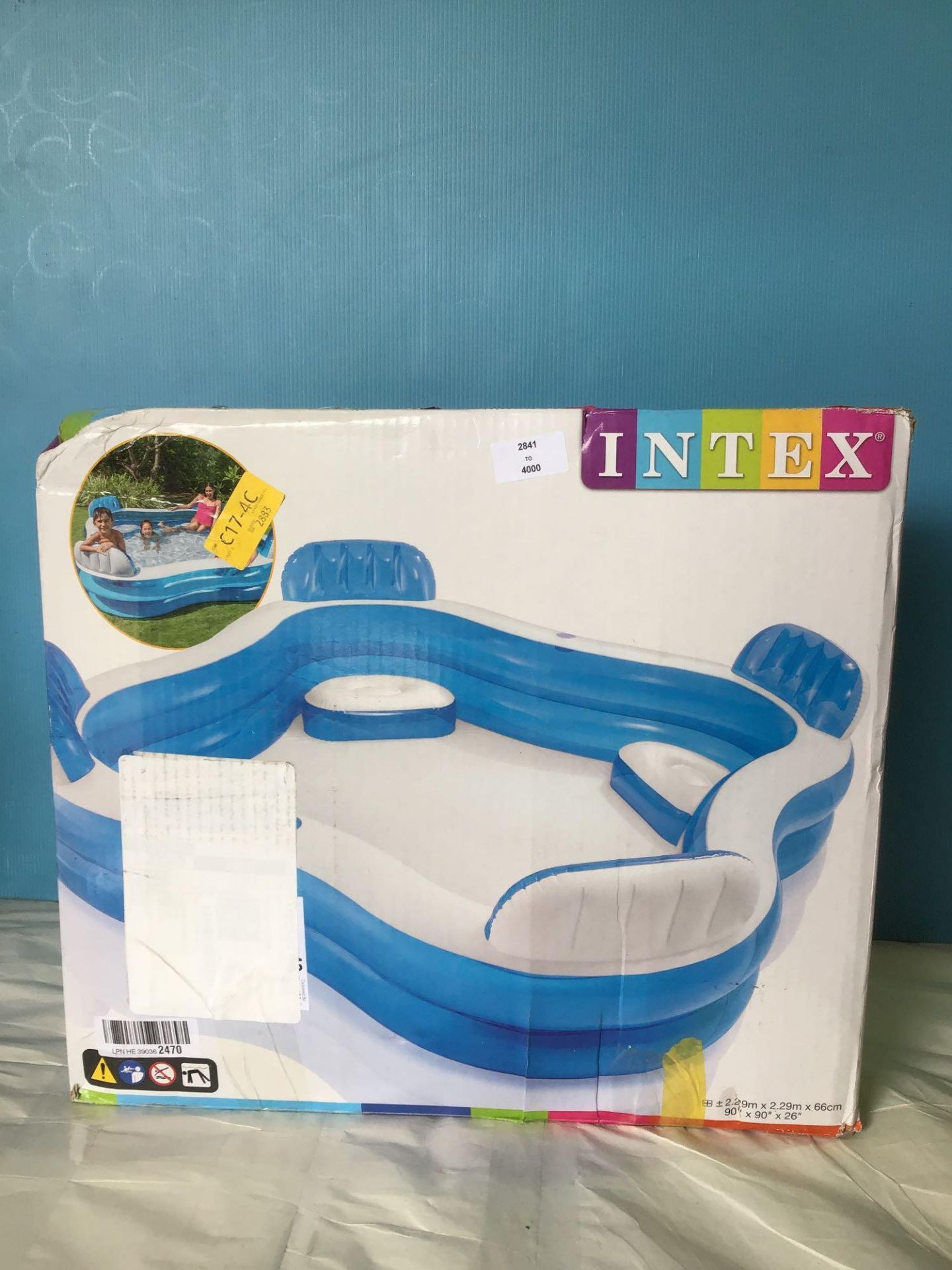 Intex Swim Center Family Lounge Inflatable Pool, 90" X 90" X 26" - Image 2 of 5