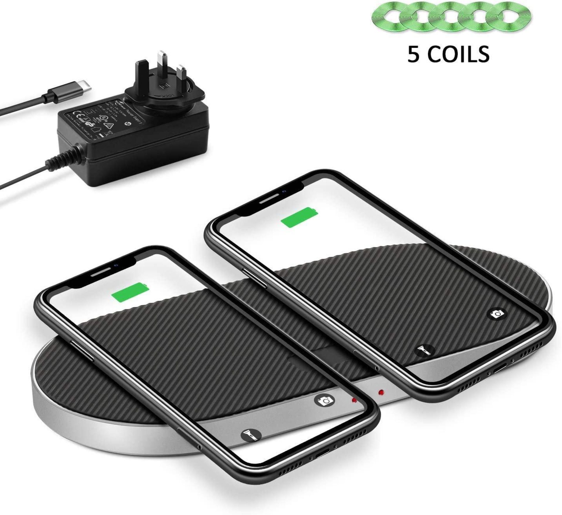 Zealsound Dual Fast Wireless Charging Pad, Aluminum 5 Coils Wireless Charger £36.99 RRP