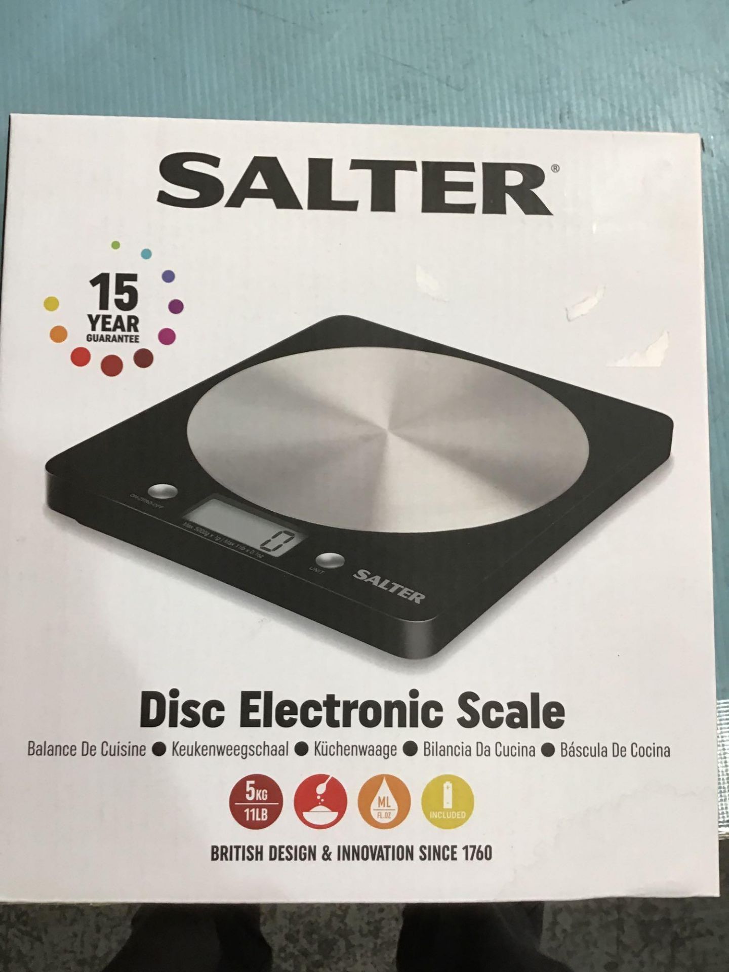 Salter Digital Disc Kitchen Scale |Russell Hobbs Red Stone Aluminium 5 Piece Pan Set 703/8343 - Image 4 of 14