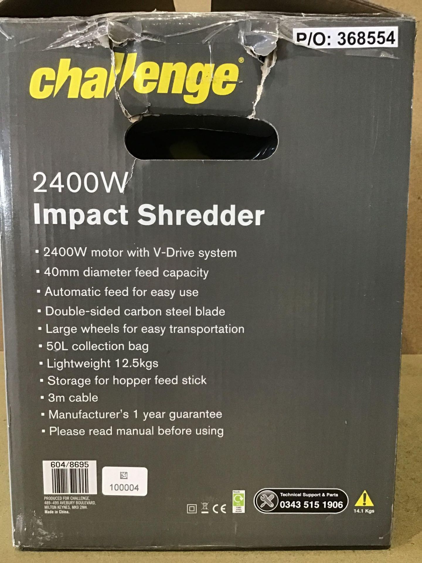 Challenge Impact Garden Shredder - 2400W - £100.00 RRP - Image 3 of 3