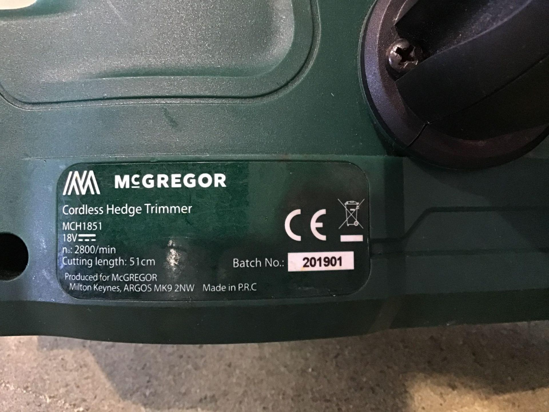 McGregor 51cm Cordless Hedge Trimmer 18V - £59.99 RRP - Image 4 of 4
