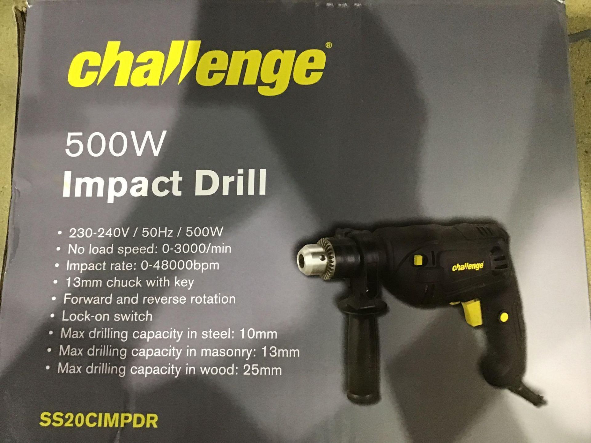 Challenge Corded Impact Drill - 500W - £15.00 RRP - Image 2 of 3