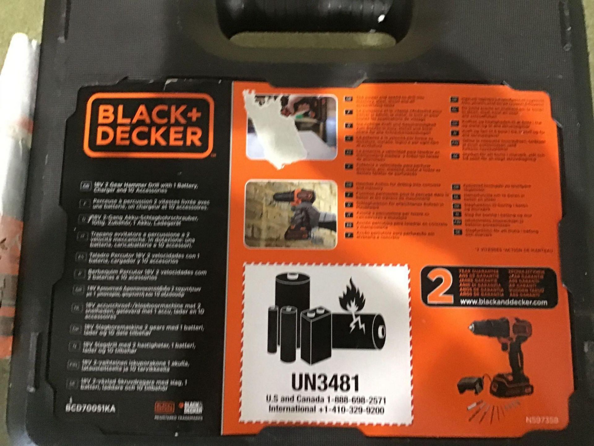Black + Decker Cordless Hammer Drill with Battery - 18V - £50.00 RRP - Image 2 of 3