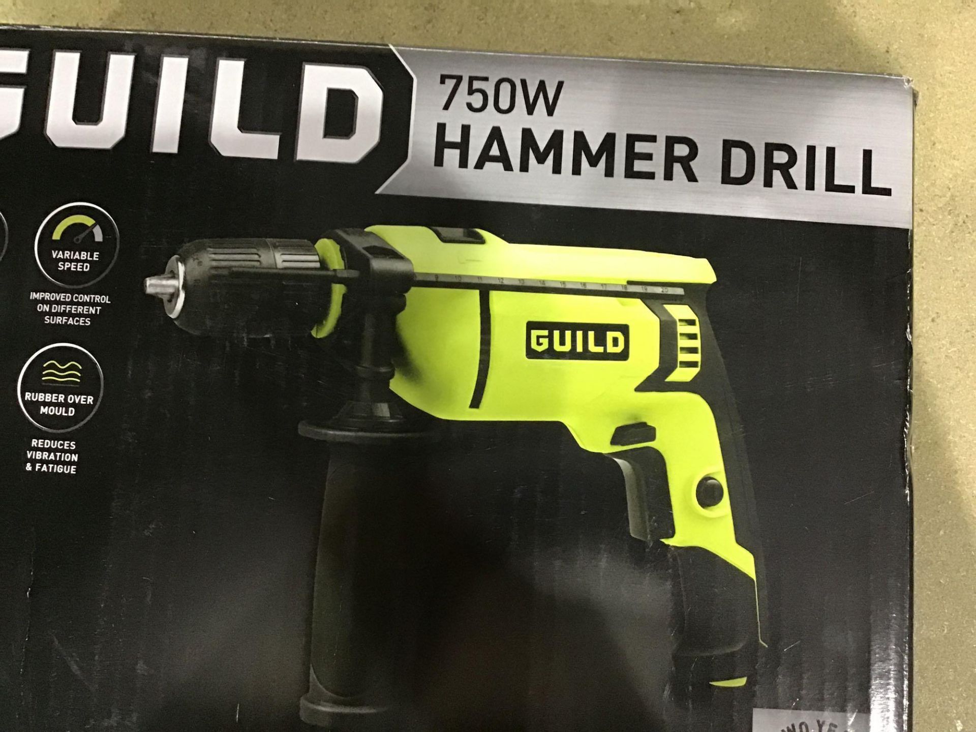 Guild 13mm Keyless High Power Corded Hammer Drill – 750W - £30.00 RRP - Image 2 of 3