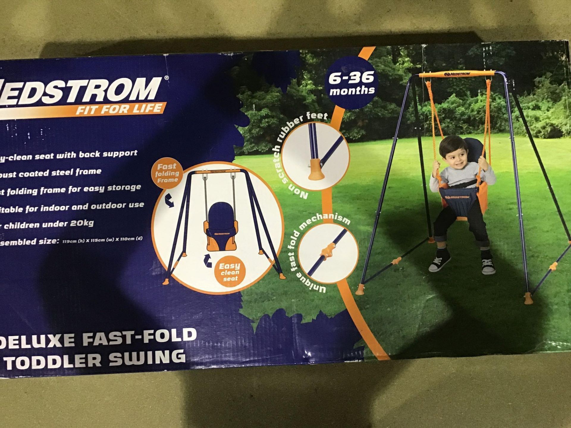 Hedstrom Fast Fold Toddler Swing - Blue and Orange - £40.00 RRP - Image 2 of 3