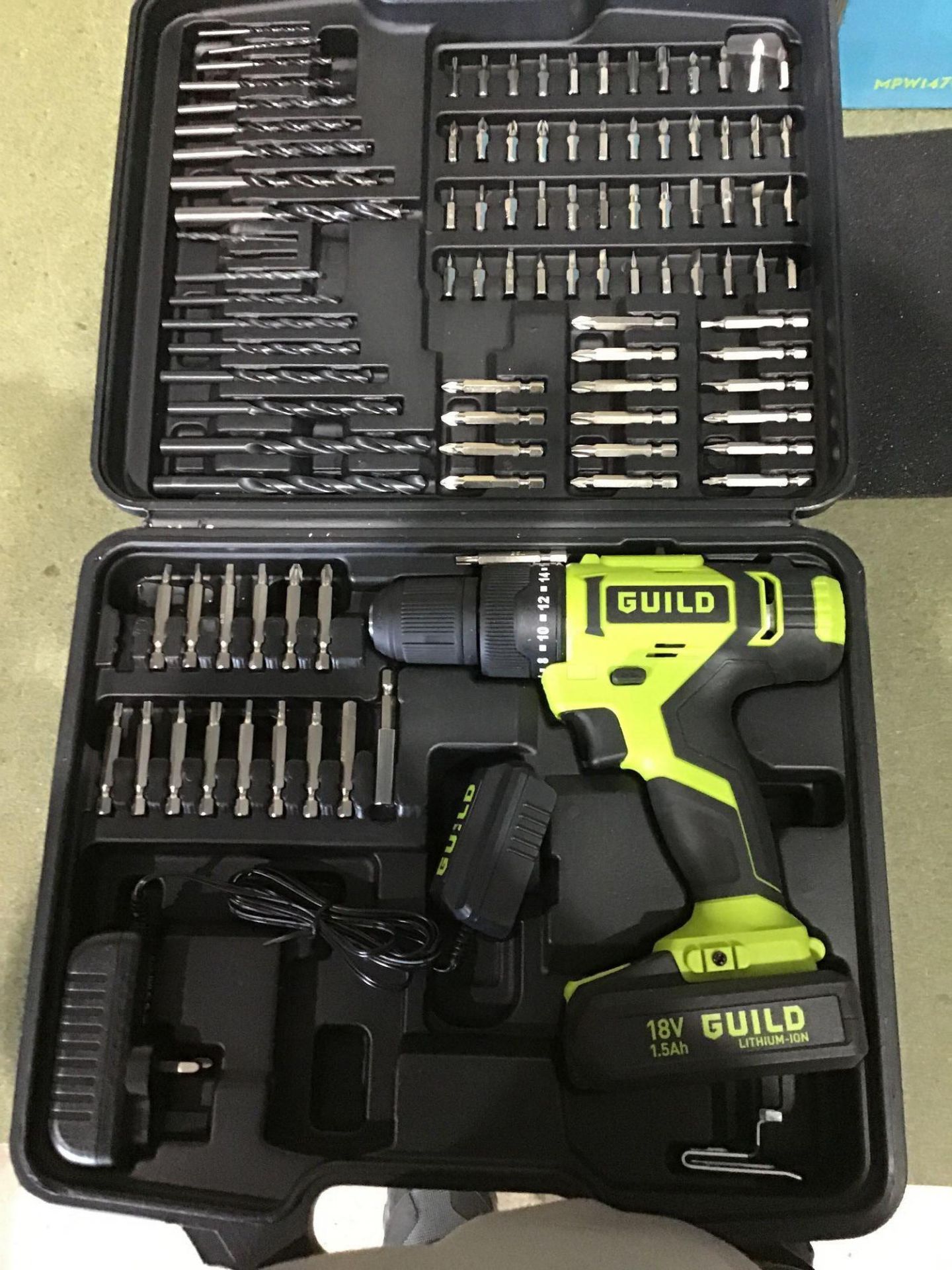 Guild 1.5Ah Combi Drill 2 Batteries and 100 Accessories - £70.00 RRP - Image 2 of 4