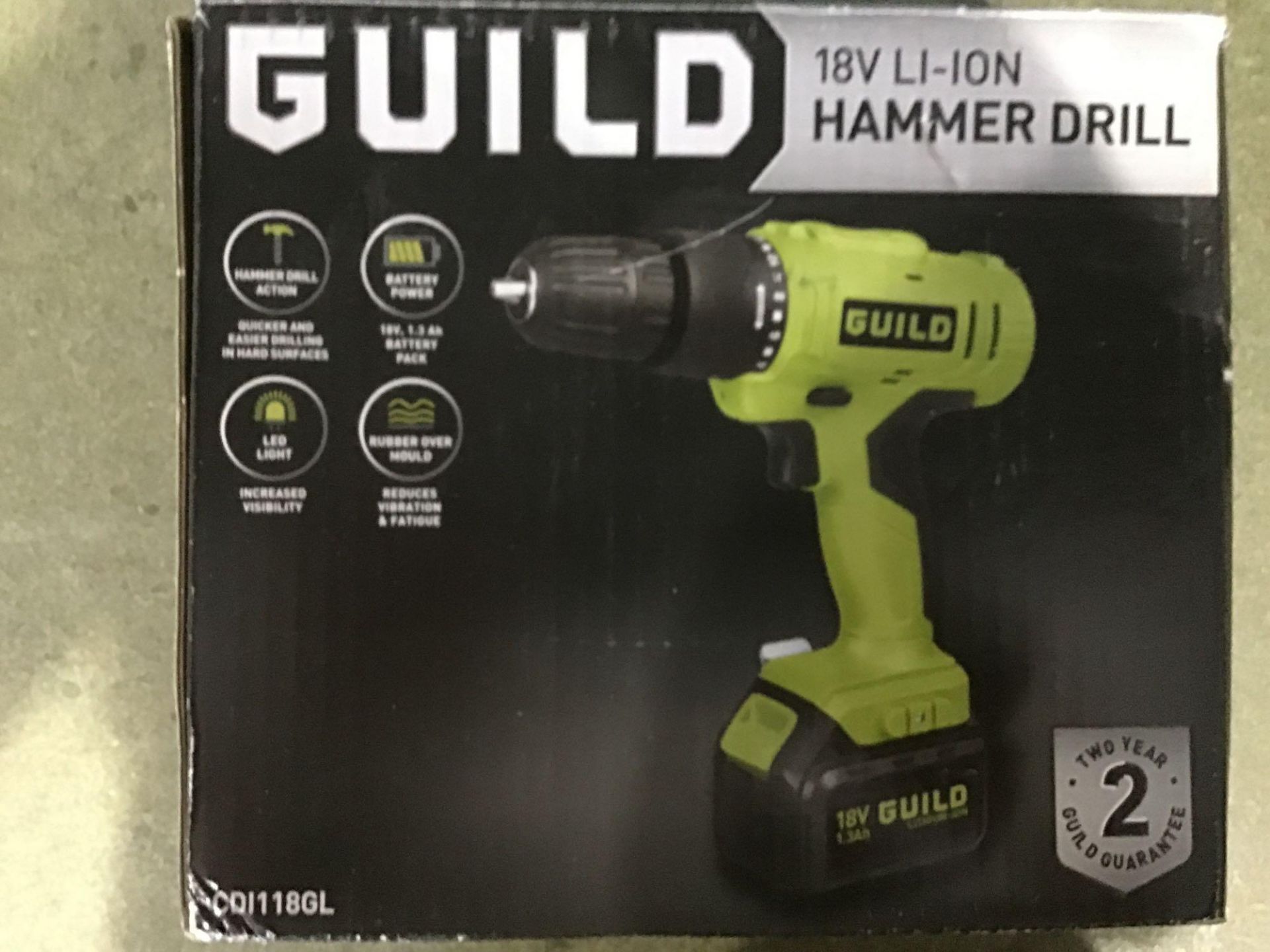 Guild 1.3Ah Cordless Hammer Drill - 18V - £40.00 RRP - Image 2 of 4