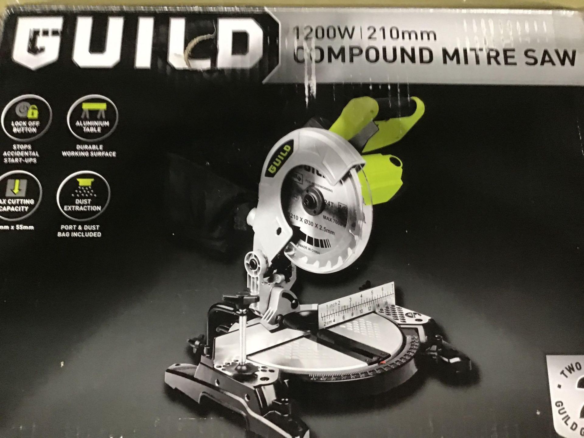 Guild 210mm Compound Mitre Saw - 1200W - £75.00 RRP - Image 2 of 3