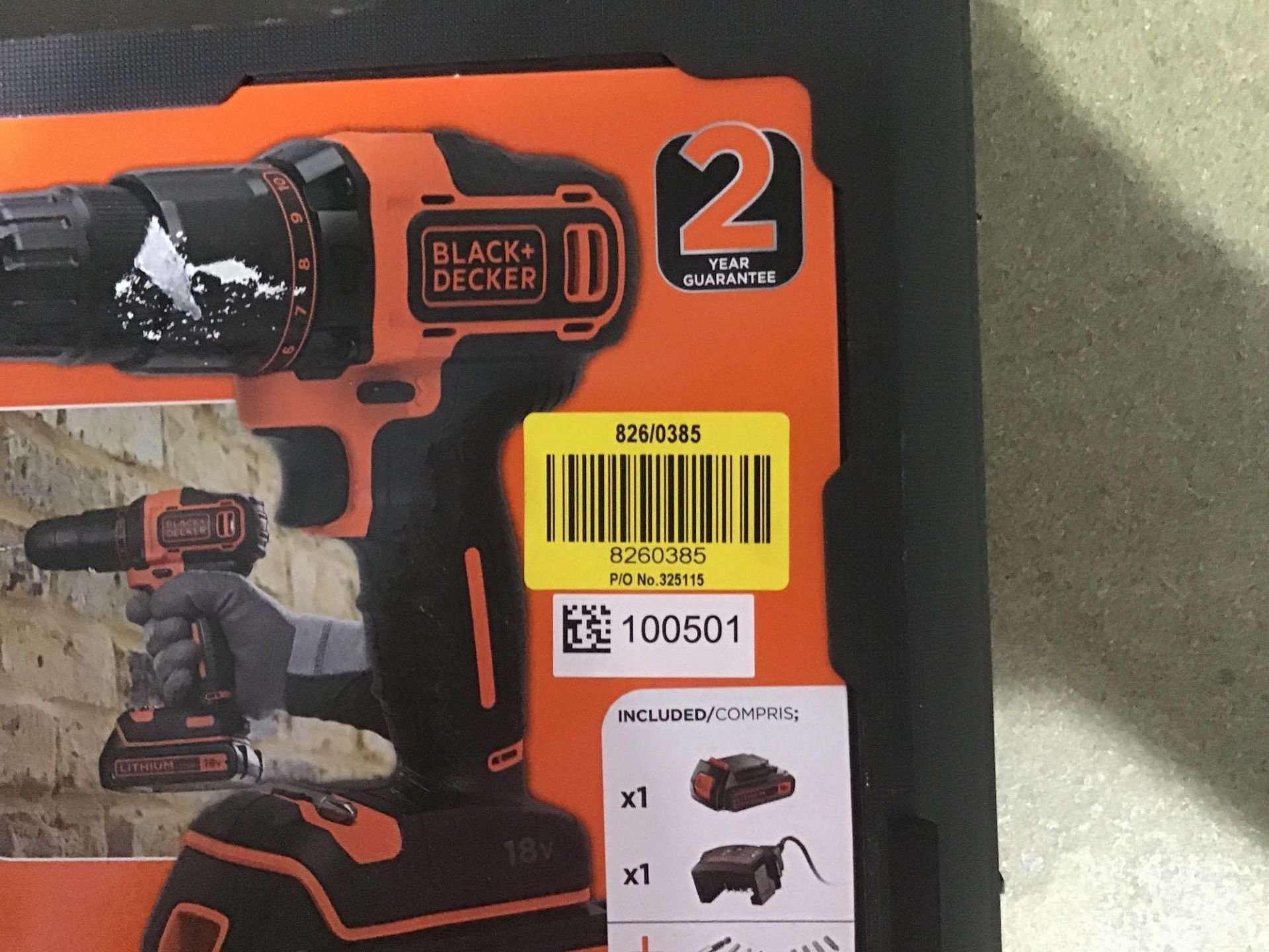 Black + Decker Cordless Hammer Drill with Battery - 18V - £50.00 RRP - Image 3 of 3