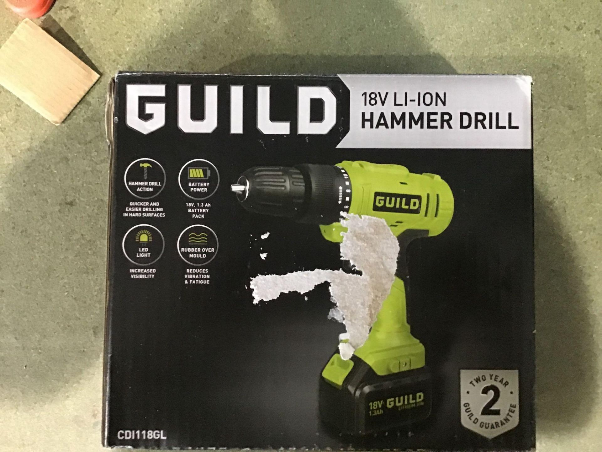 Guild 1.3Ah Cordless Hammer Drill - 18V - £40.00 RRP - Image 2 of 4