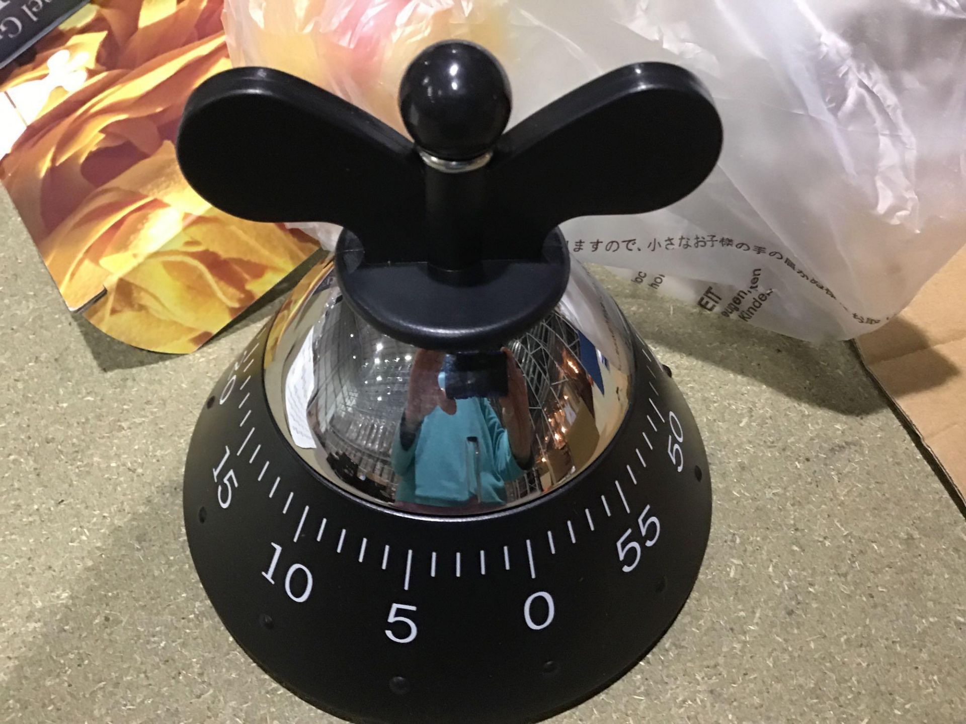 Alessi Kitchen Timer with Mechanical Mechanism Thermoplastic, Black £24.50 RRP - Image 2 of 4