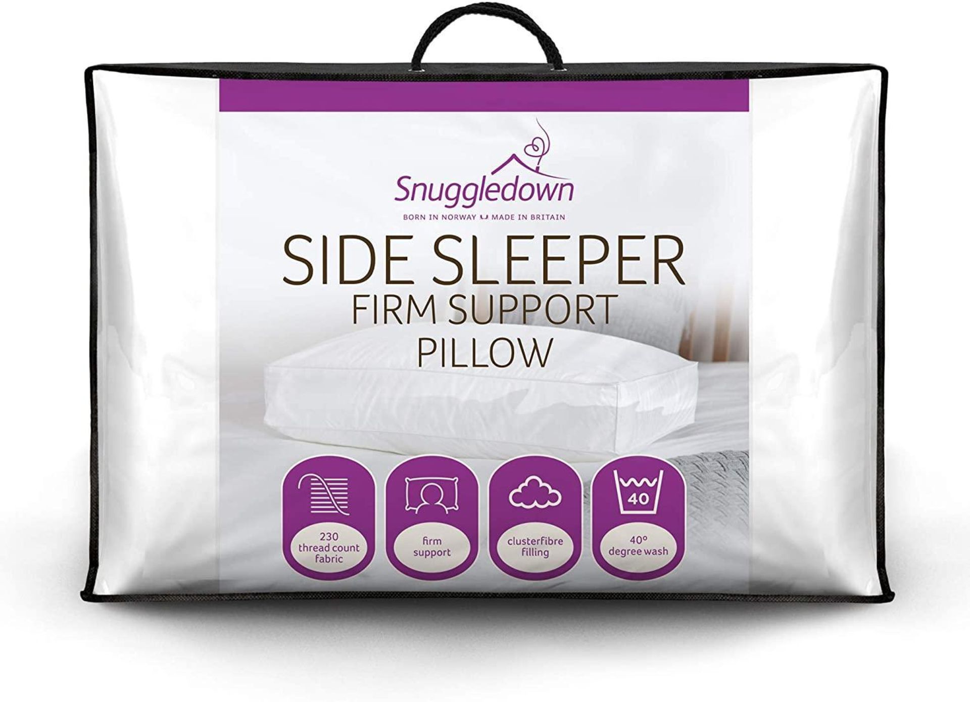 Snuggledown Side Sleeper White Pillow Firm Support Designed for Side Sleepers Bed Pillows £17.00 RRP