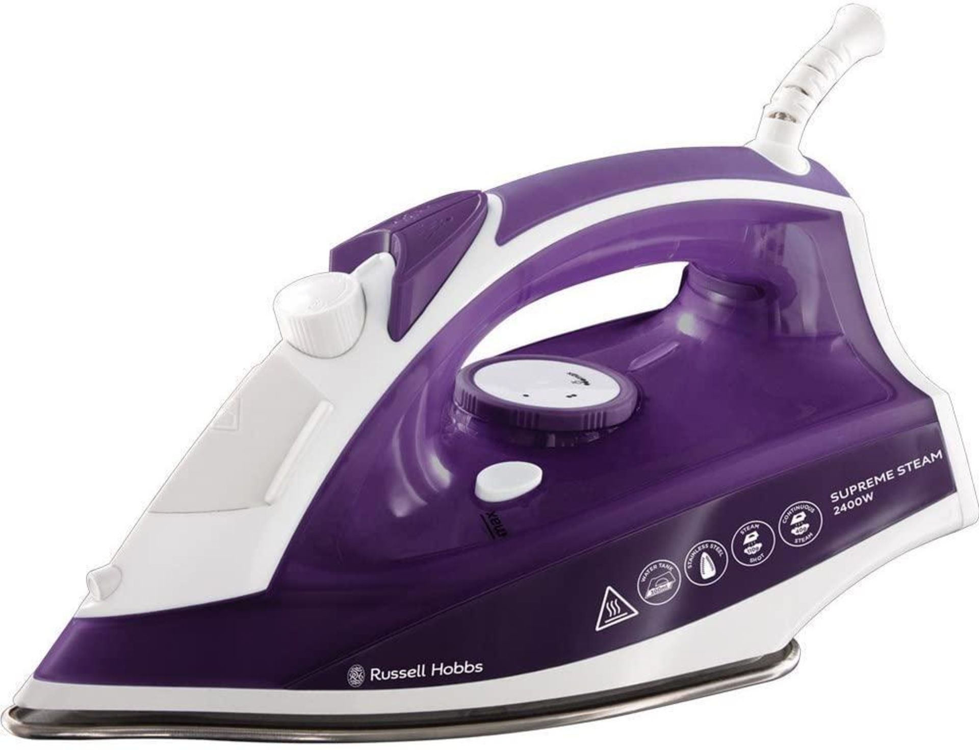 Russell Hobbs Supreme Steam Traditional Iron 23060, 2400 W, Purple/White £16.99 RRP