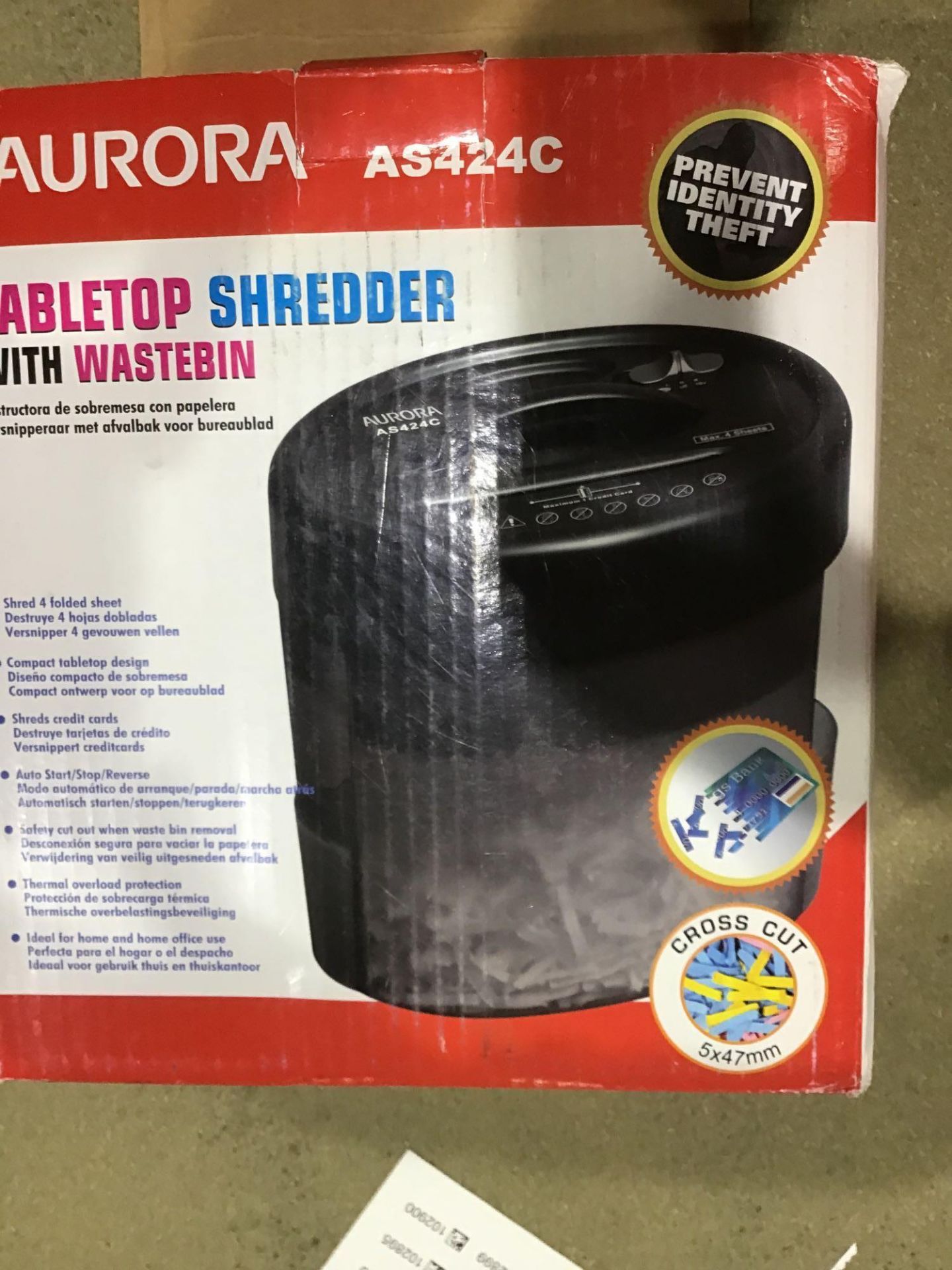 Aurora AS424C Cross Cut Paper Shredder, Compact and Portable £29.99 RRP - Image 3 of 4